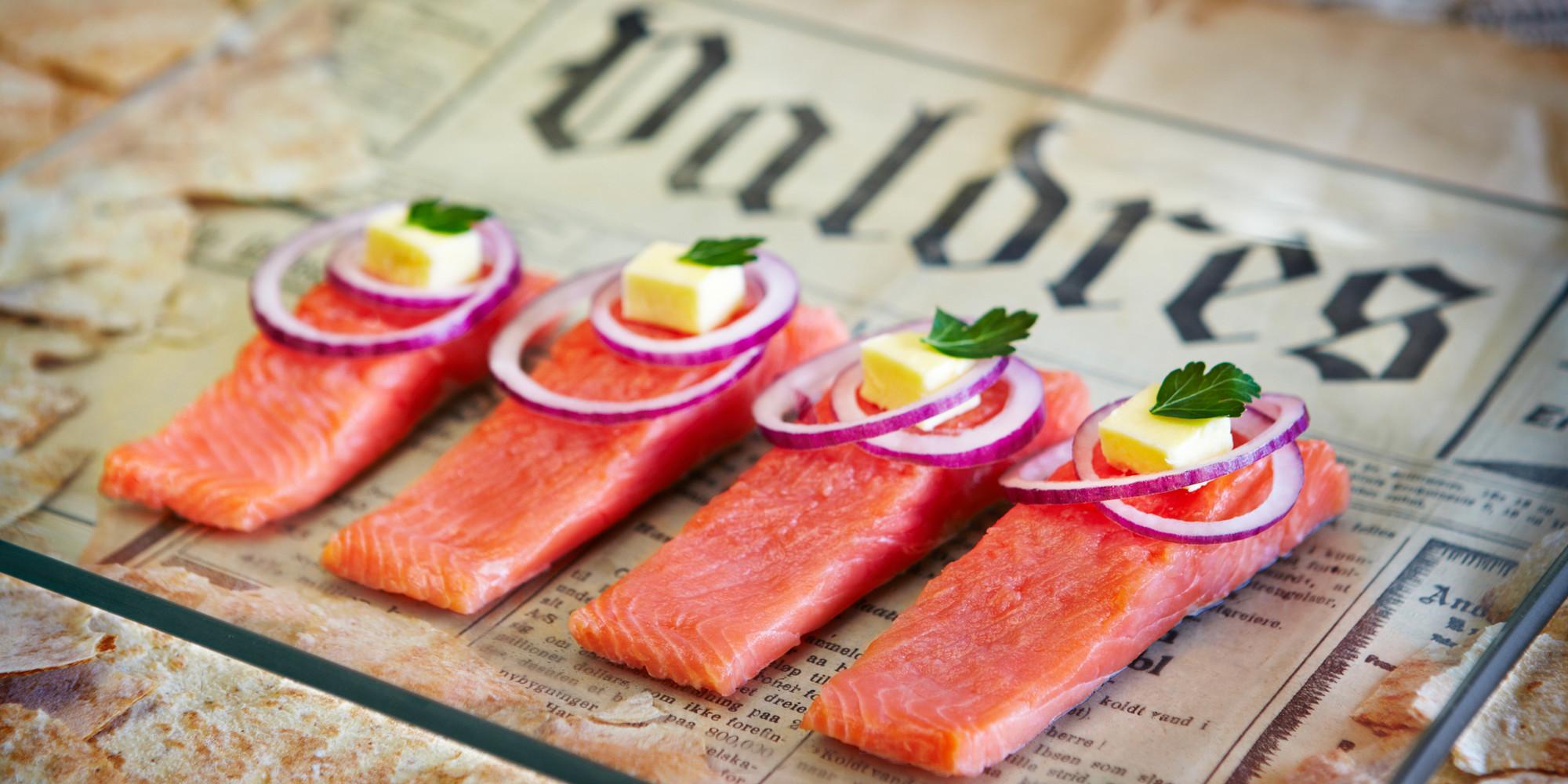 The Norwegian disk rakfisk, which is fermentet trout