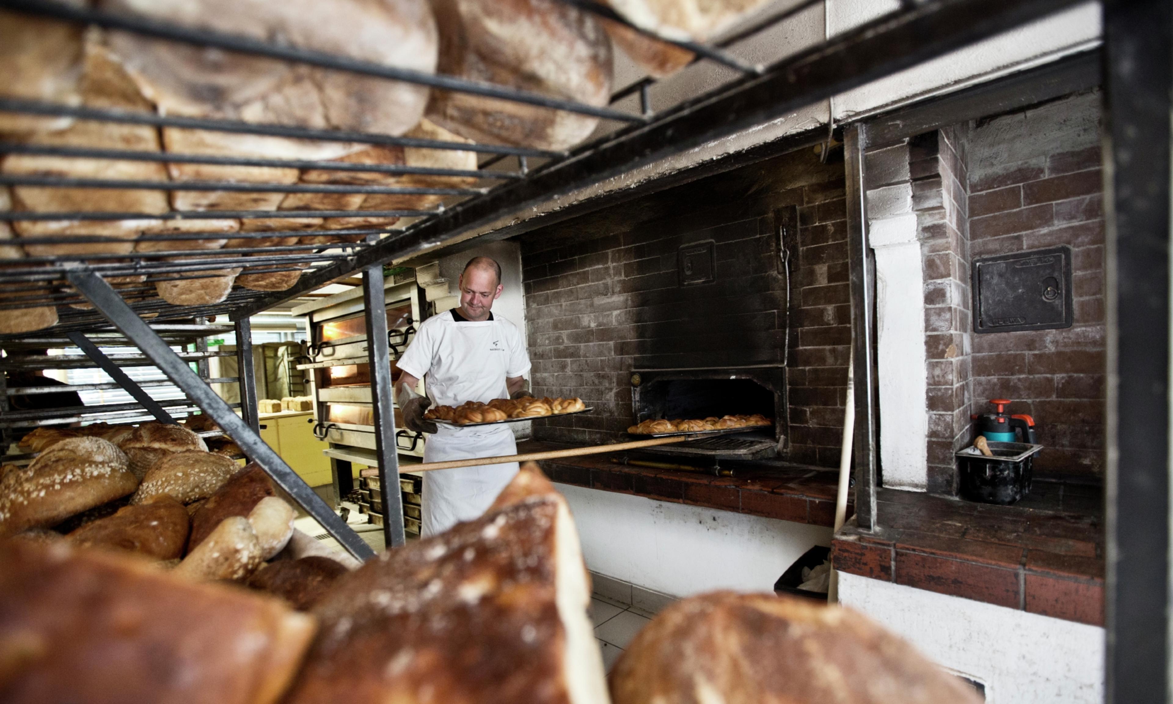 A baker at the bakery in Lom, Fjord Norway
