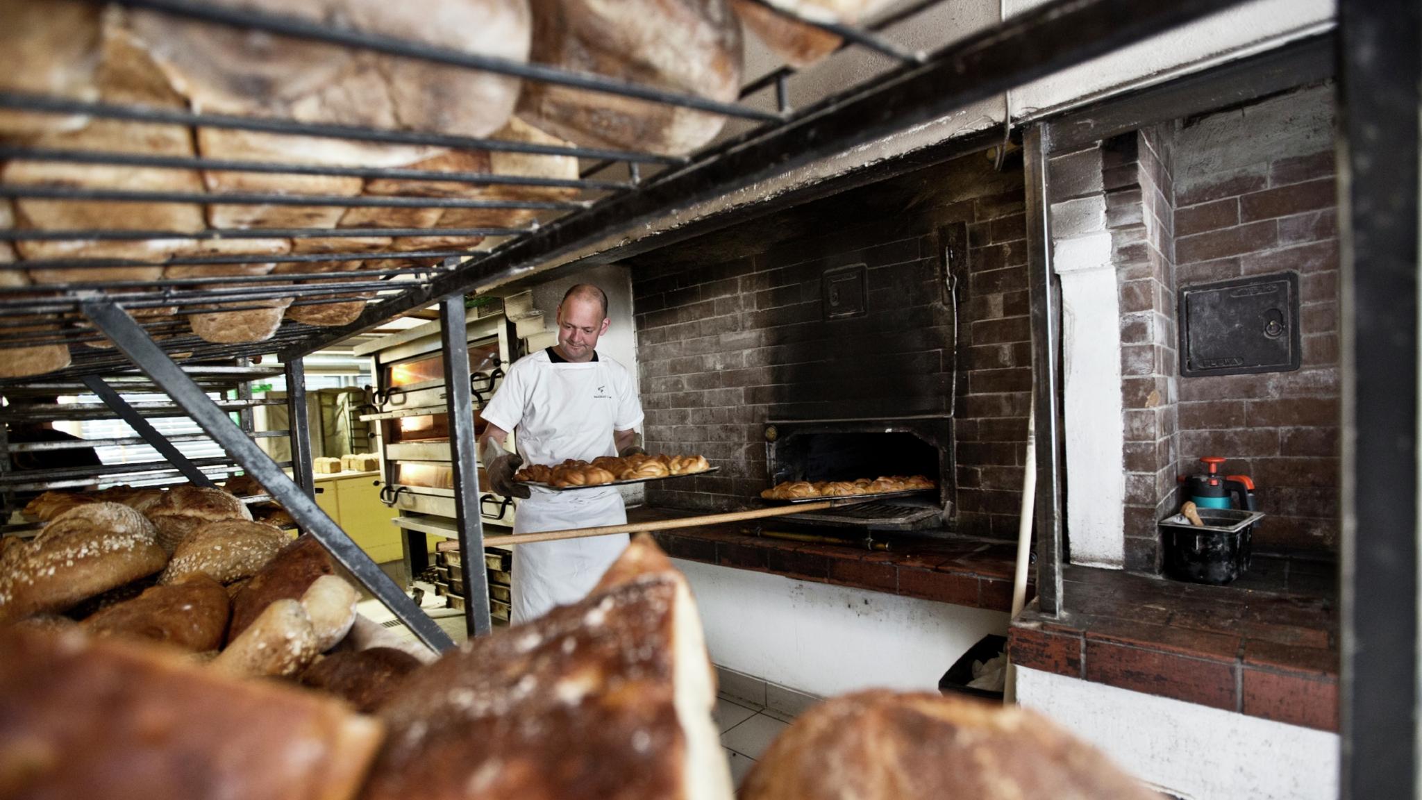 A baker at the bakery in Lom, Fjord Norway