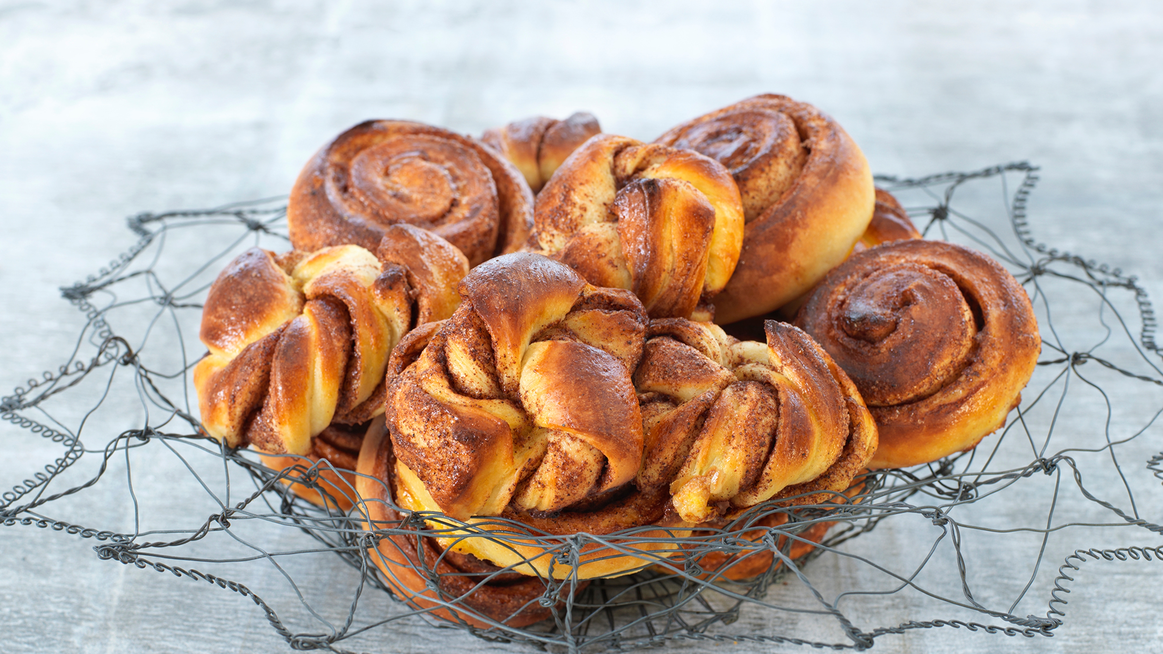Cinnamon buns on a platter in Norway