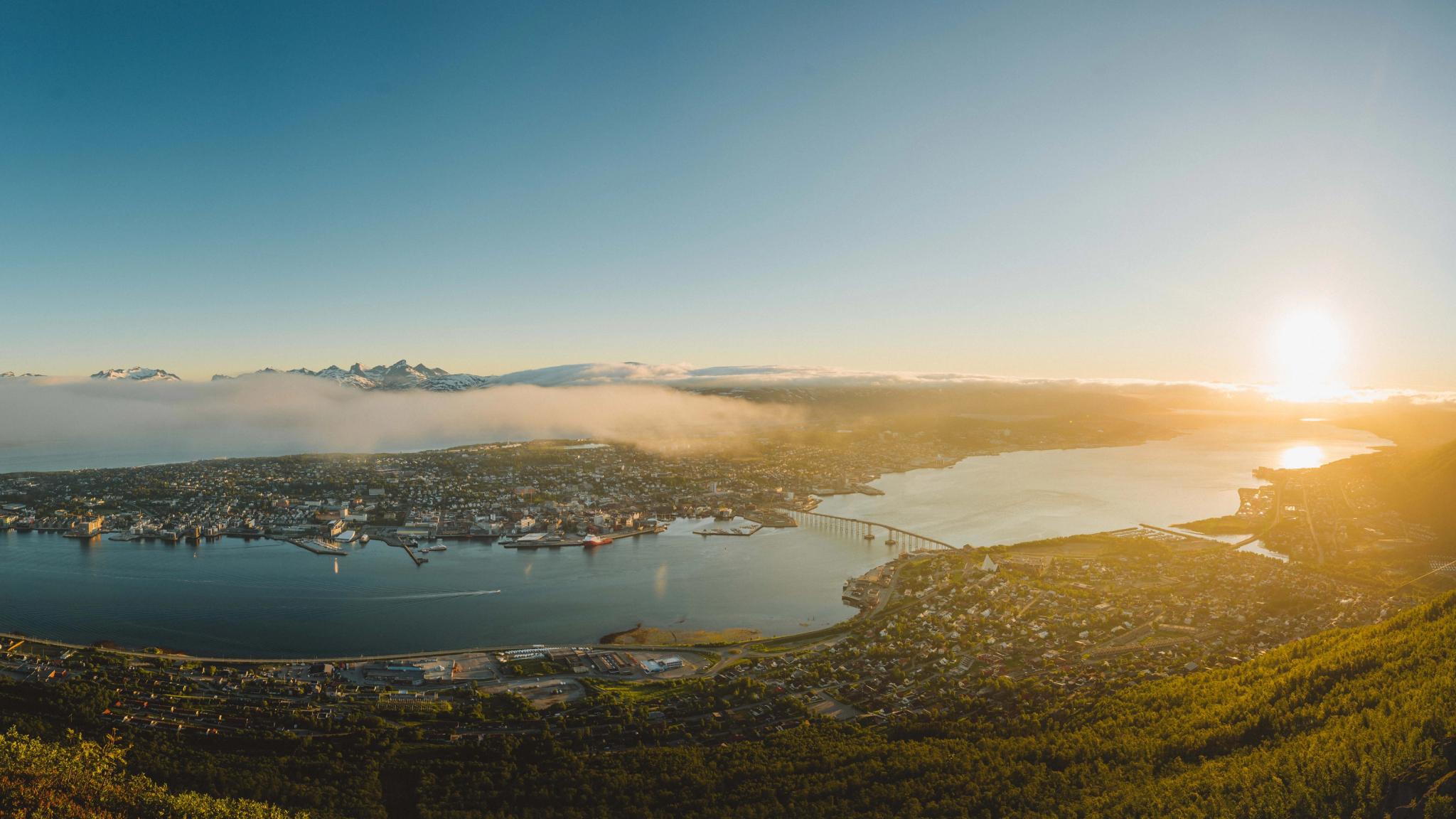 Panoramabilde av Tromsø i Nord-Norge