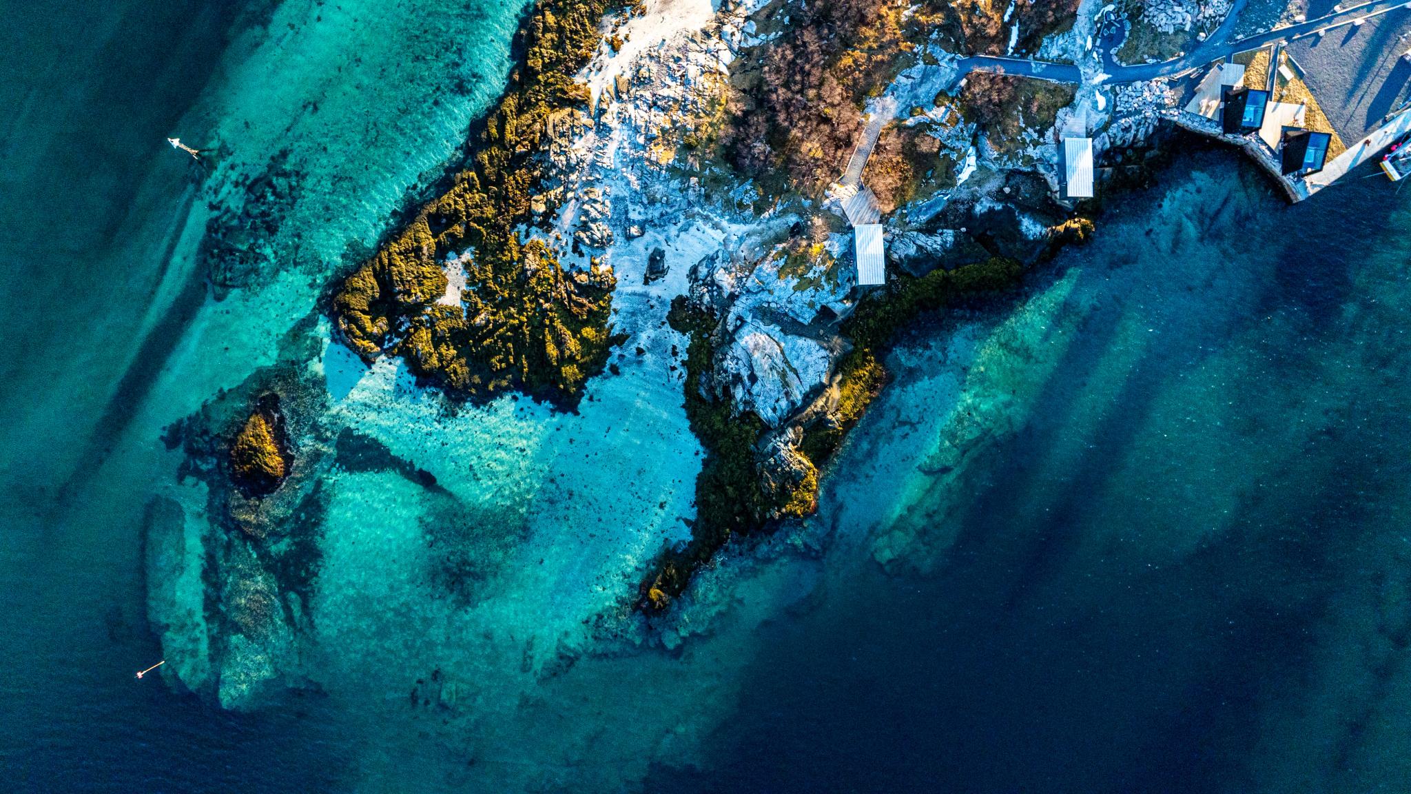 Manshausen island drone view
