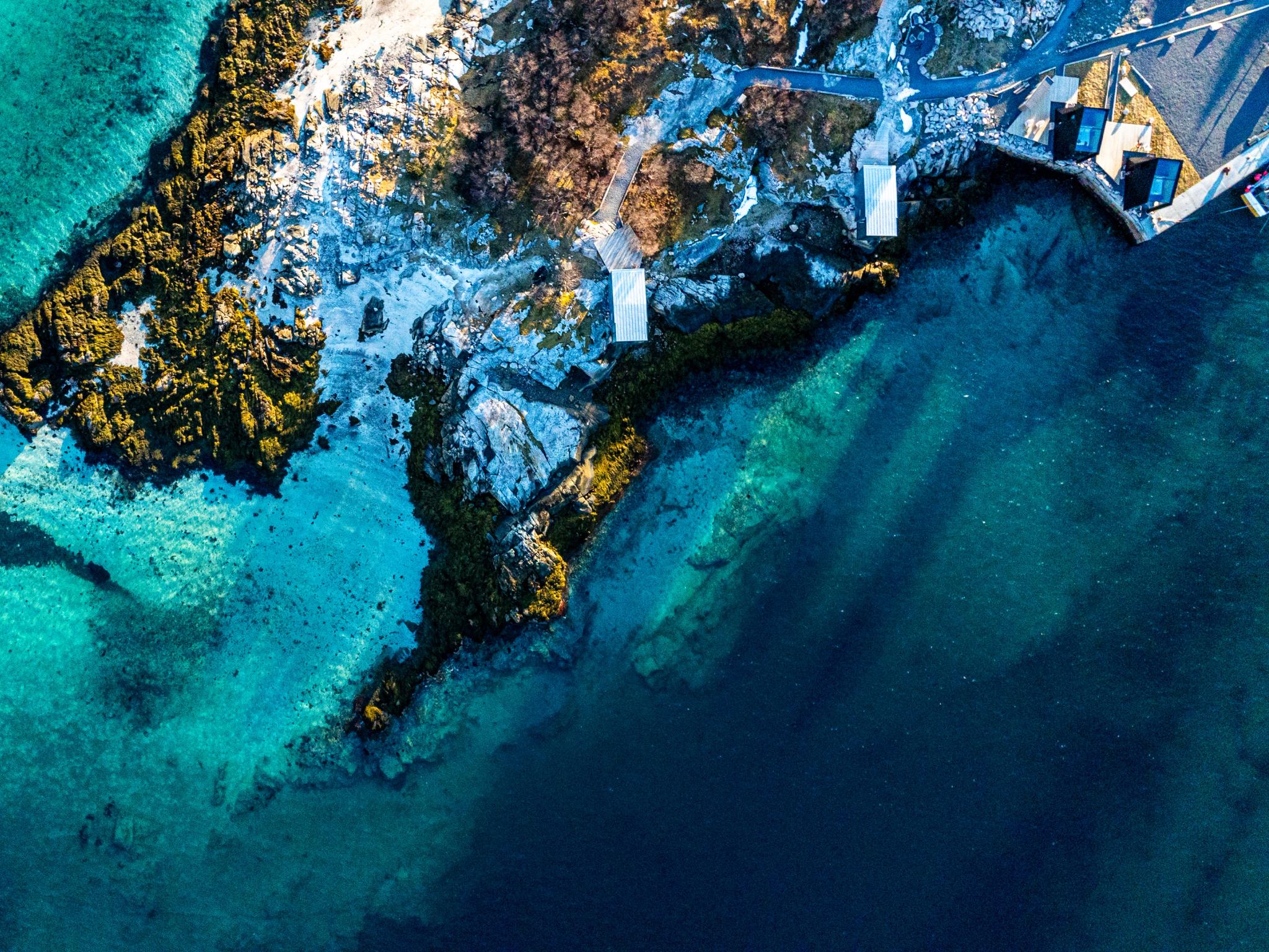 Manshausen island drone view