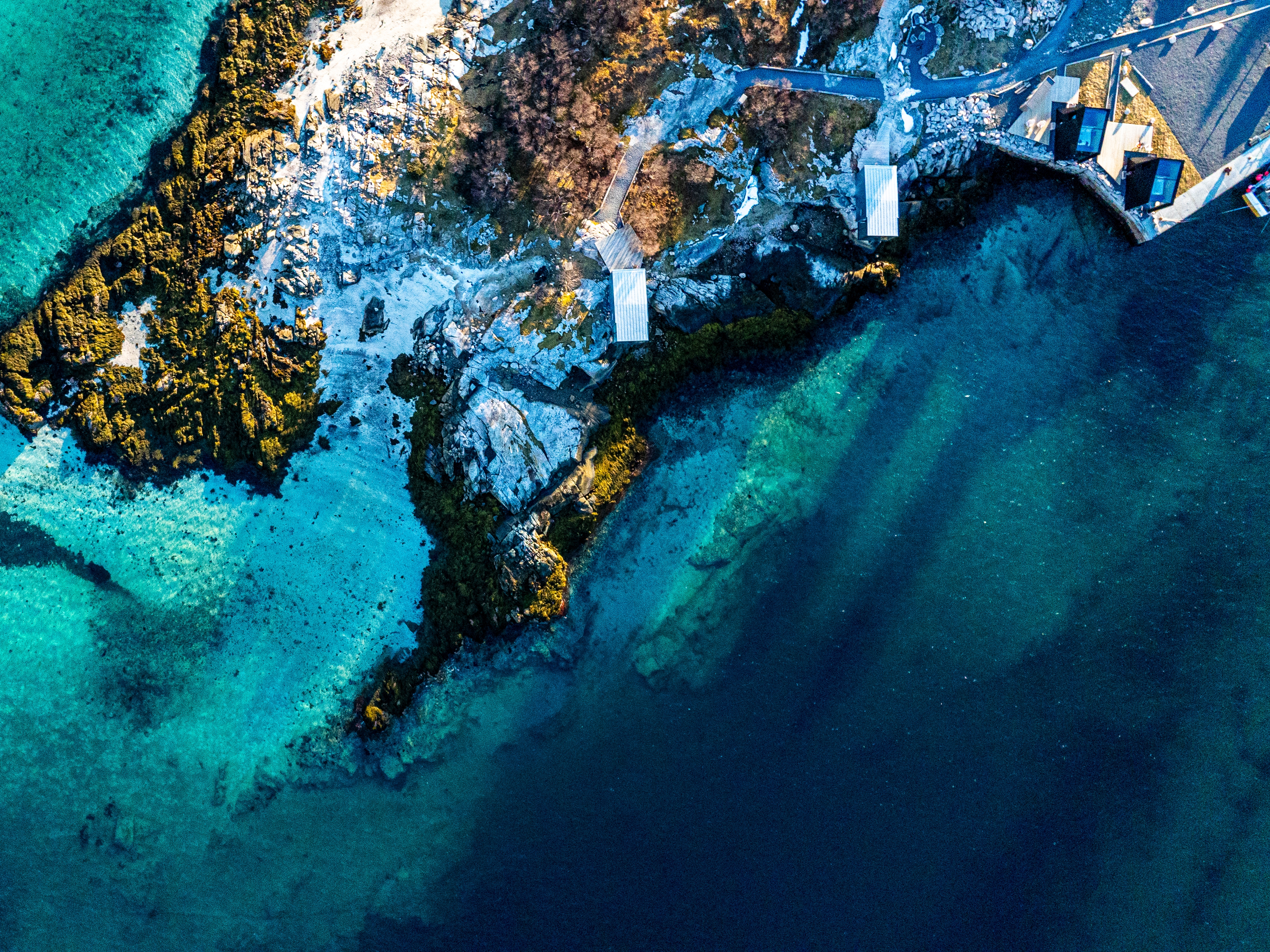 Manshausen island drone view