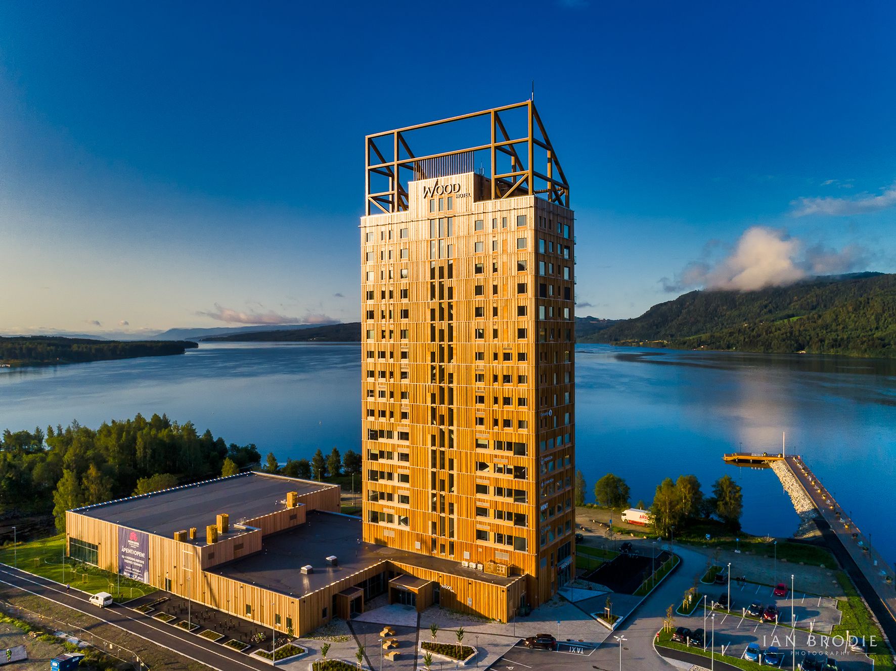 The world's tallest wood hotel, Frich's Hotel, Brumunddal, Eastern Norway