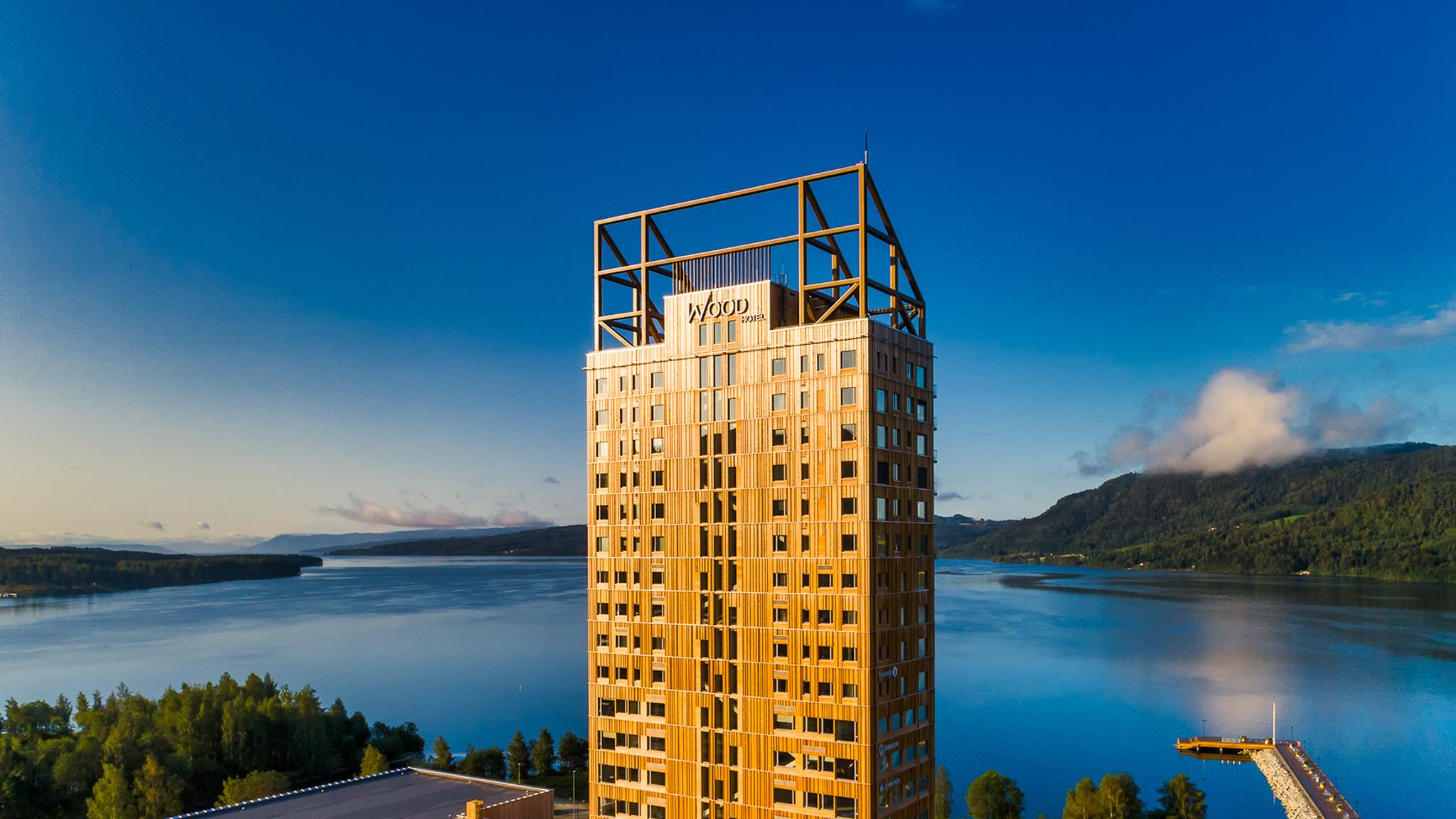 The world's tallest wood hotel, Frich's Hotel, Brumunddal, Eastern Norway