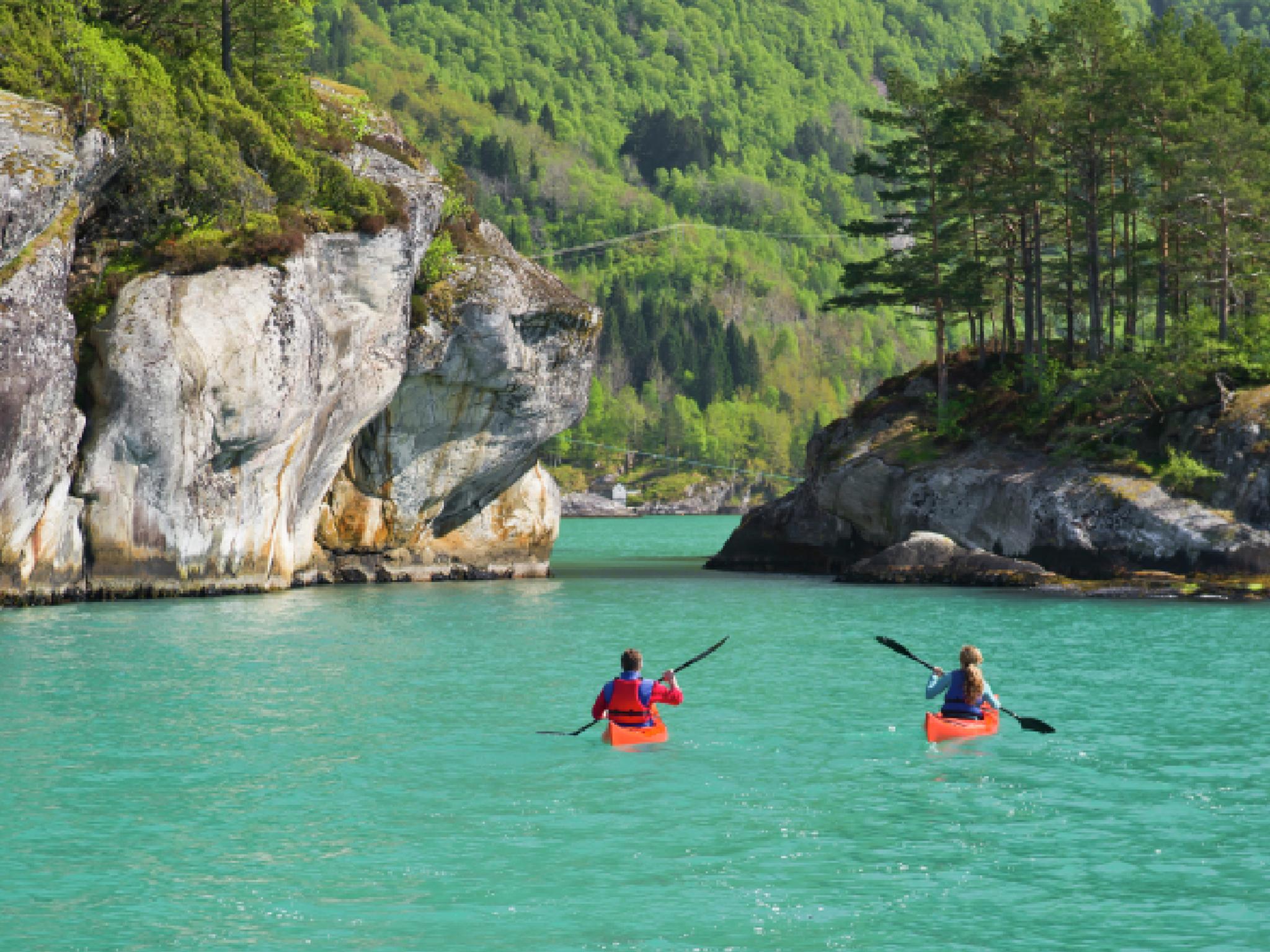 Kayaking on the Hardangerfjord