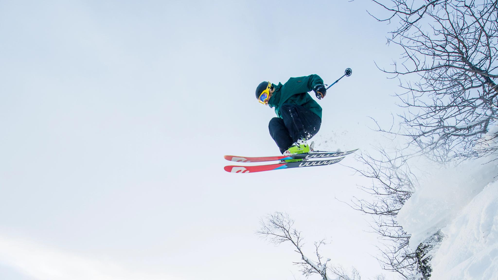 A person doing a jump in an off-pist slope at Geilo, Eastern Norway