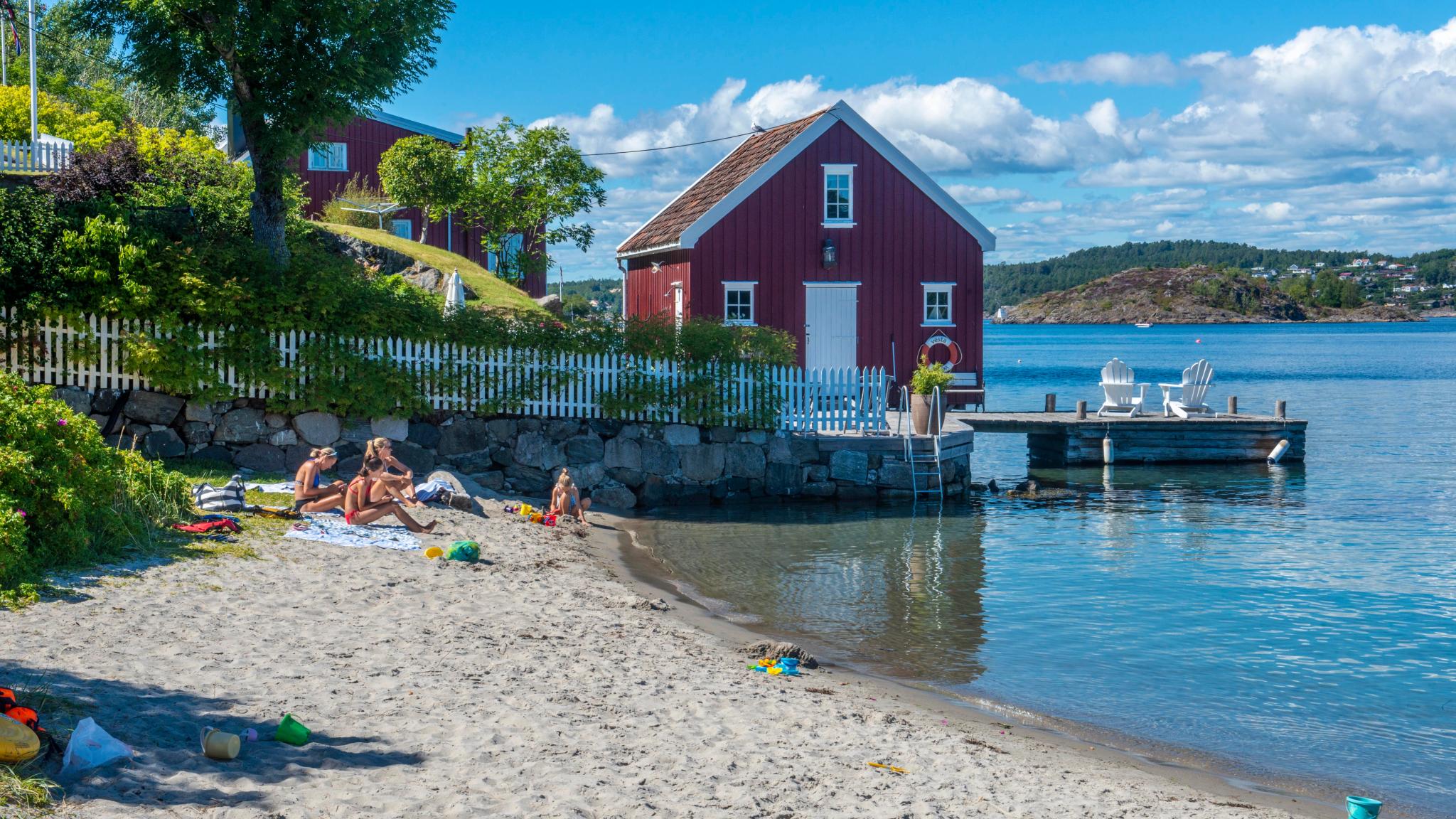 The beach outside Merdøgaard, Merdø in Arendal