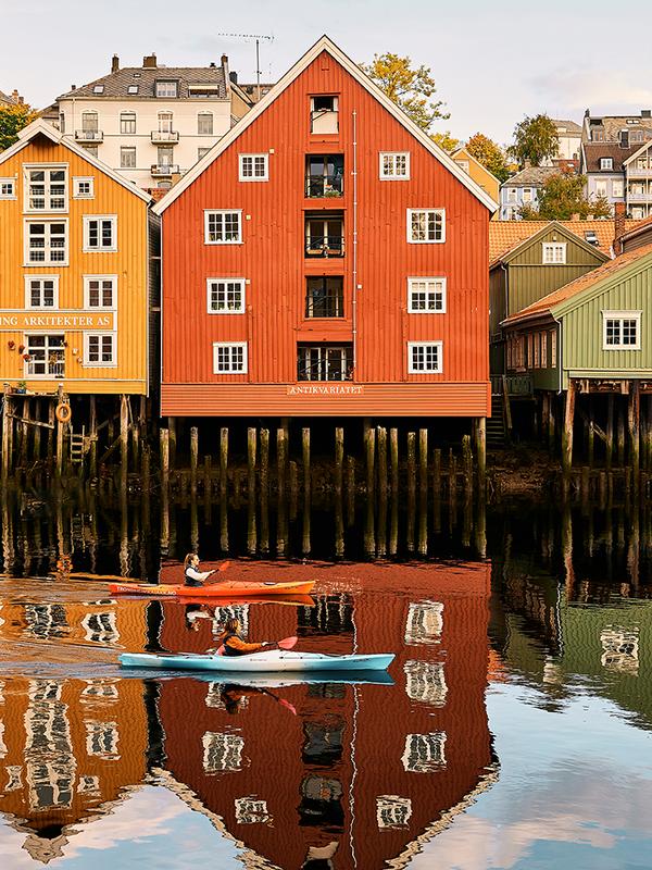 Plan your trip to Trondheim in Trøndelag and go kayaking on River Nidelva