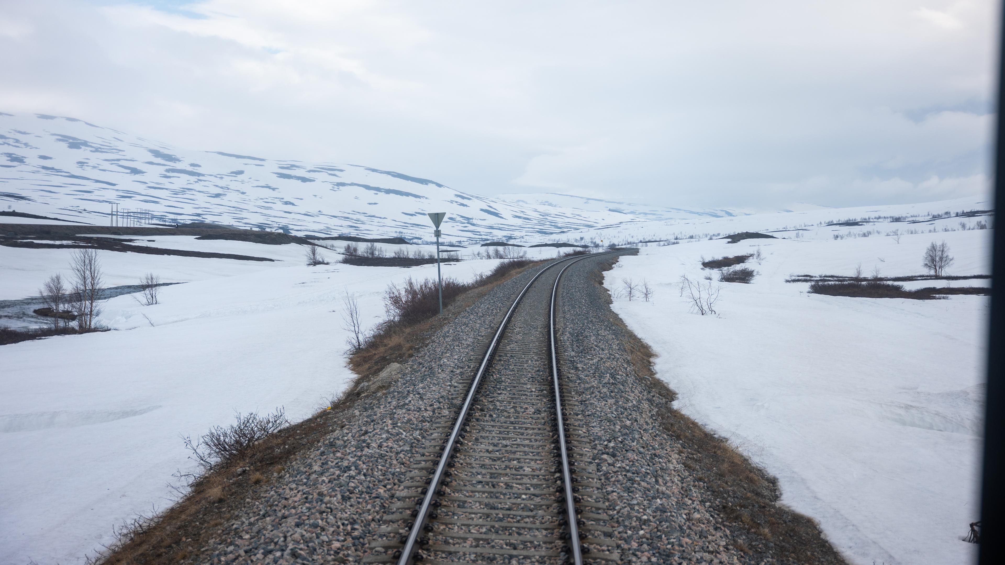 The Nordland Railway crossing the Saltfjellet Mountain Range