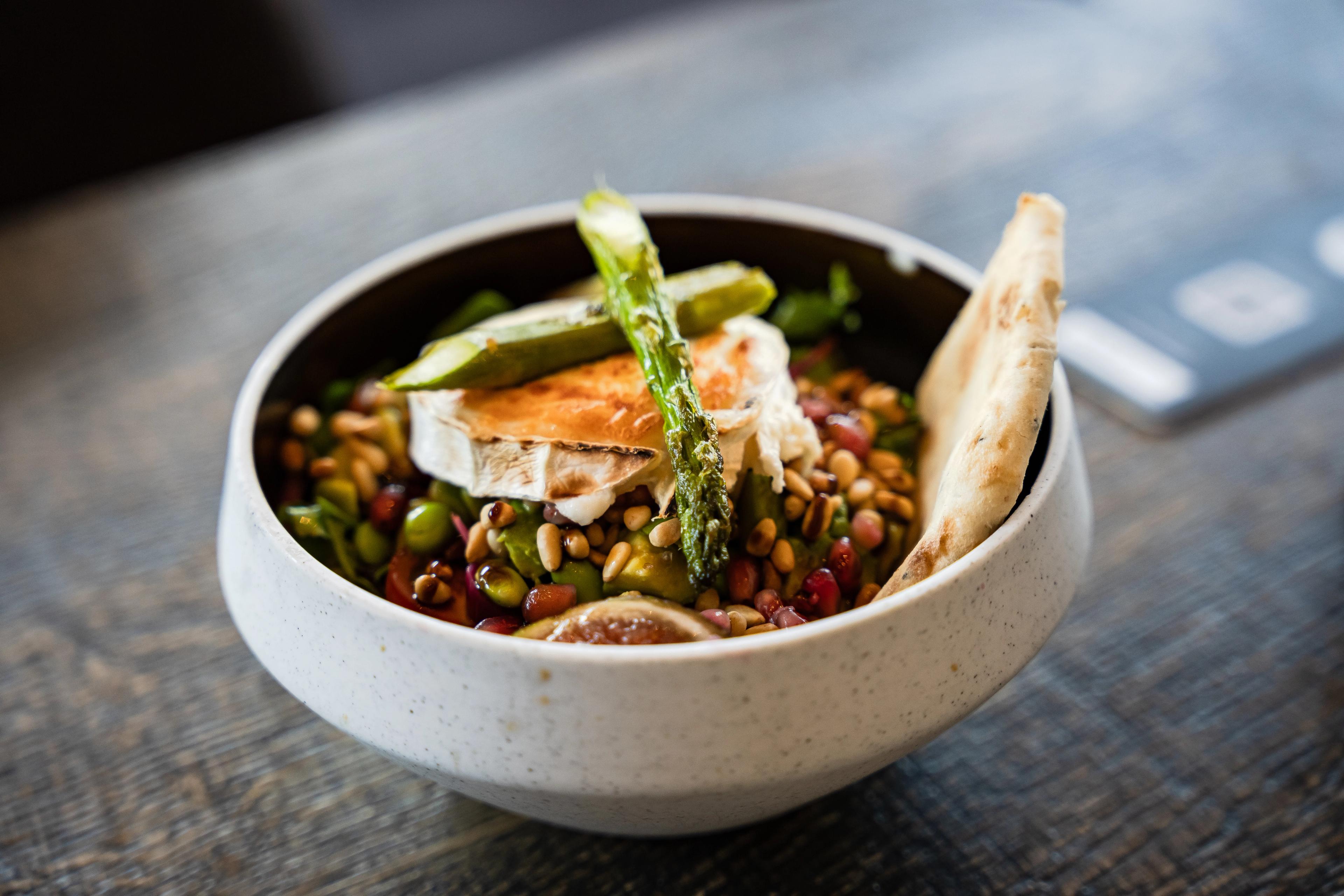 A bowl of colourful vegetables.