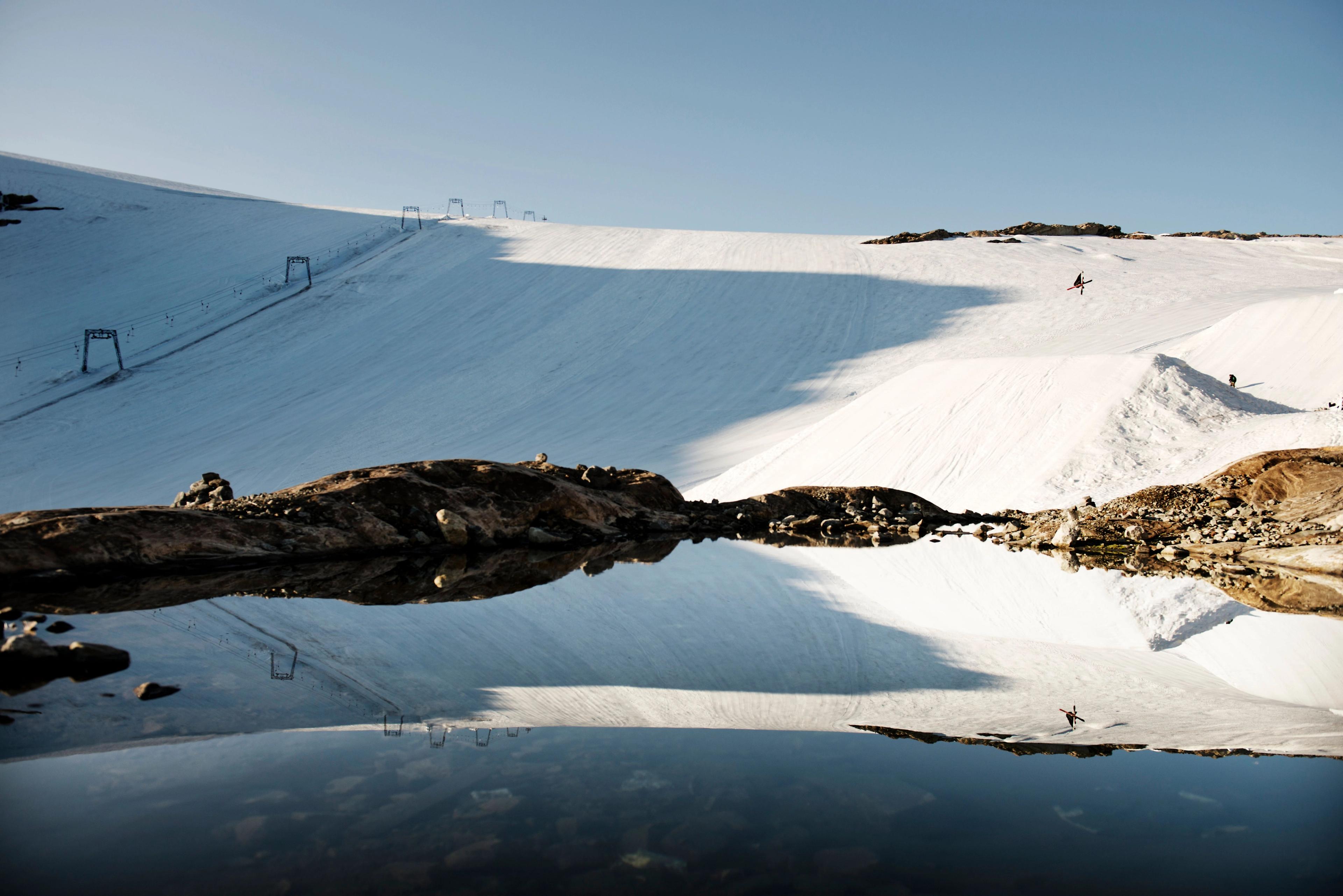 Sunny day at Fonna Glacier Resort in Fjord Norway