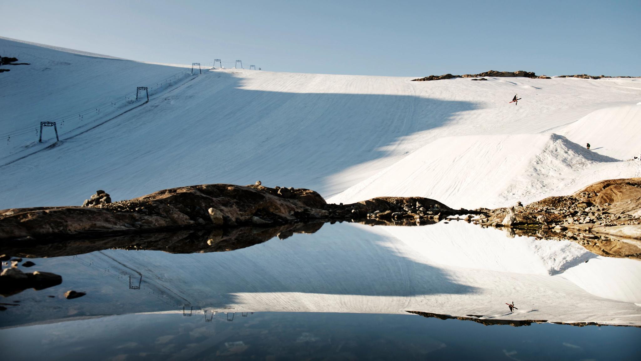 Sunny day at Fonna Glacier Resort in Fjord Norway