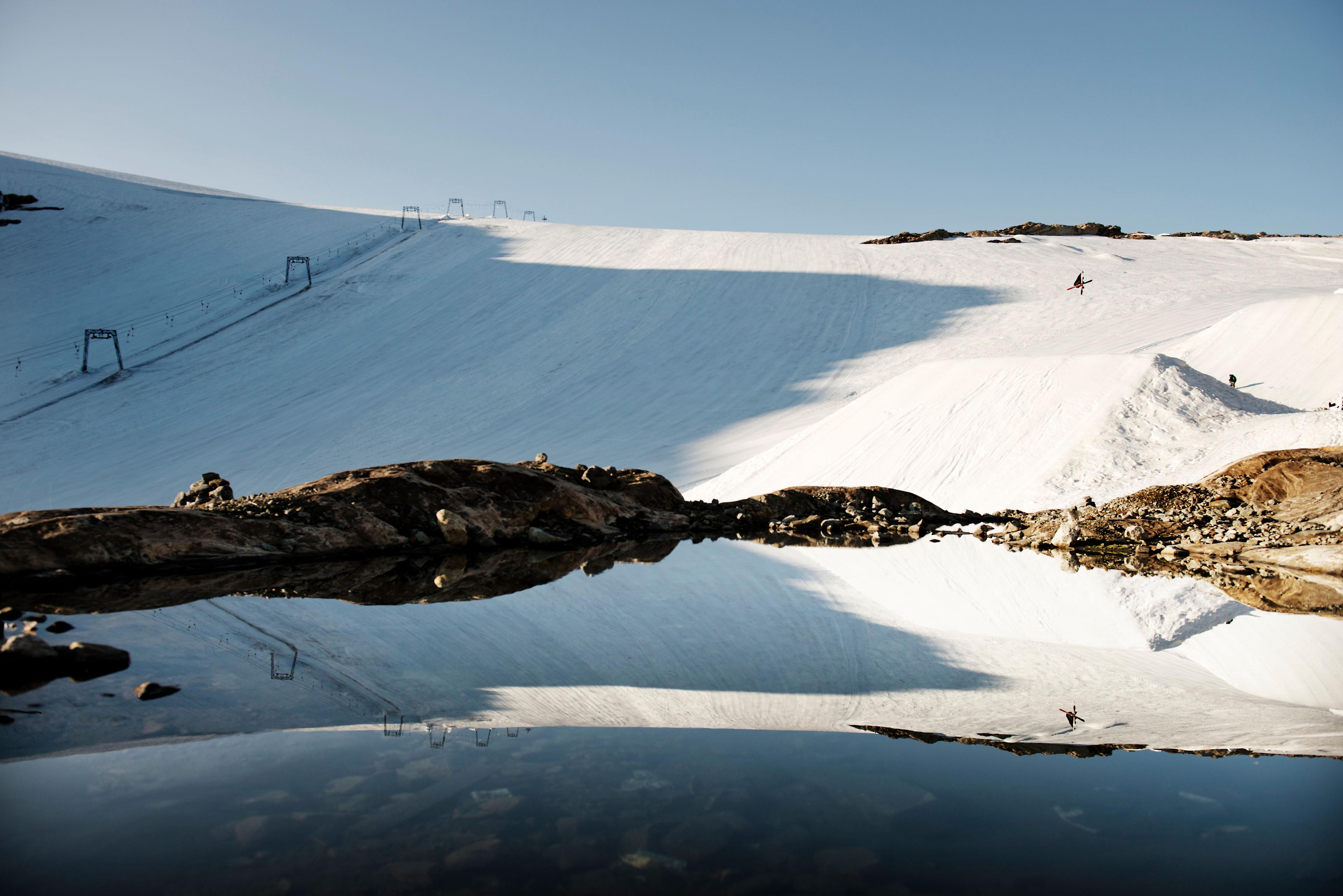 Sunny day at Fonna Glacier Resort in Fjord Norway