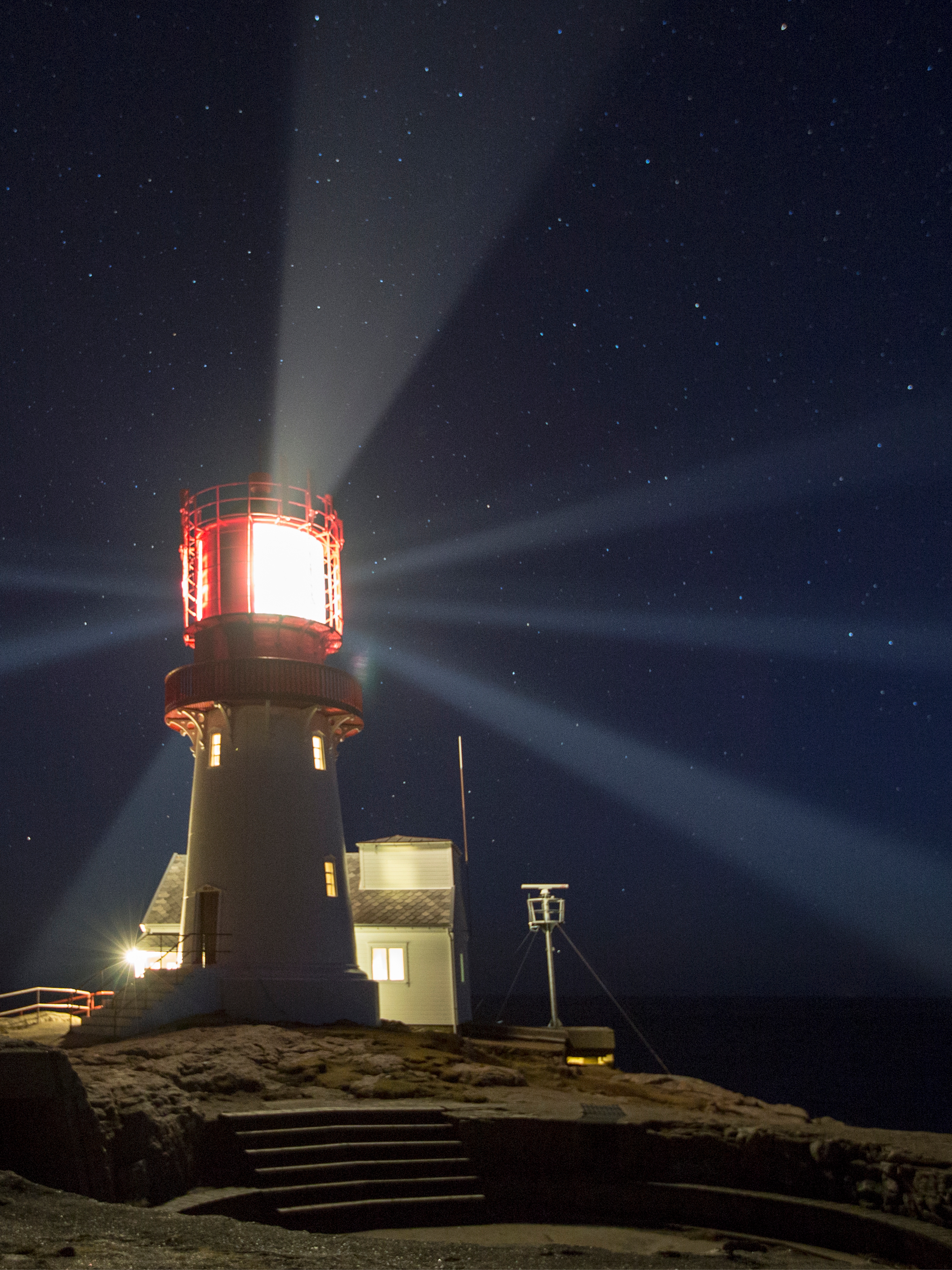 Lindesnes lighthouse at night