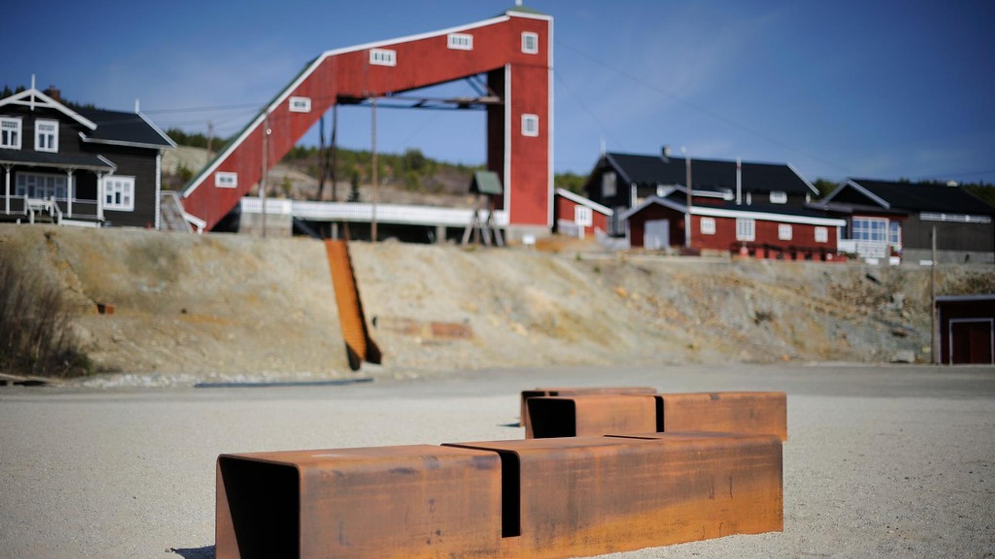 Mining museum and iron benches