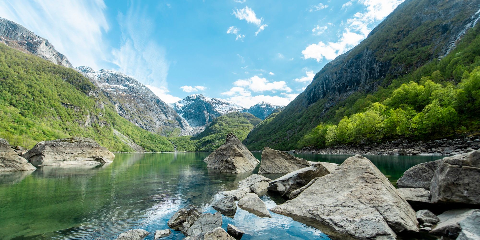 Lake Bondhusvatnet in Fjord Norway