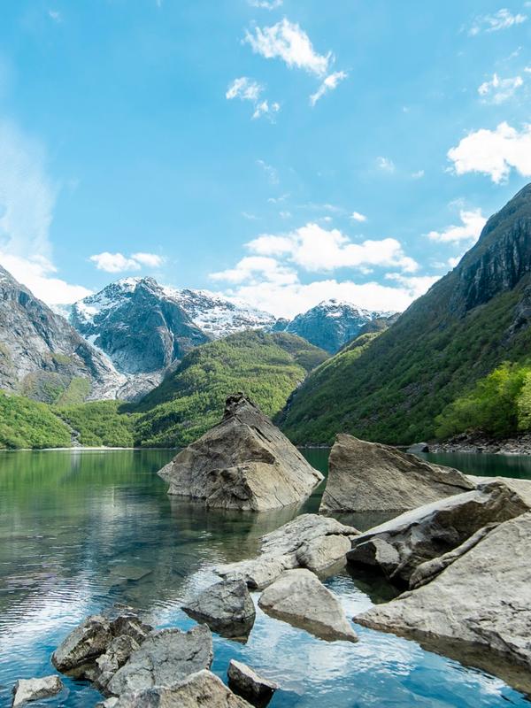 Lake Bondhusvatnet in Fjord Norway