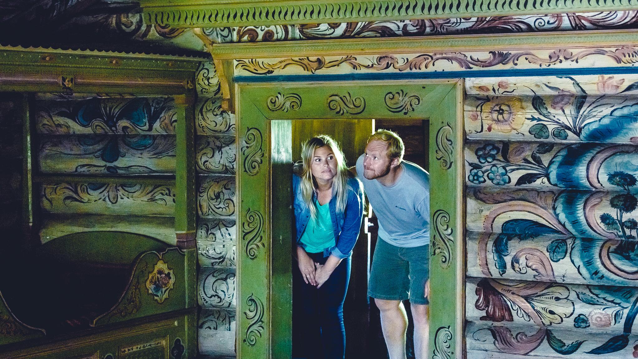 Couple visiting the Henrik Ibsen Museum in Skien