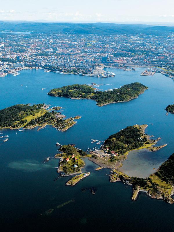 Islands in Oslo, Eastern Norway, in summer