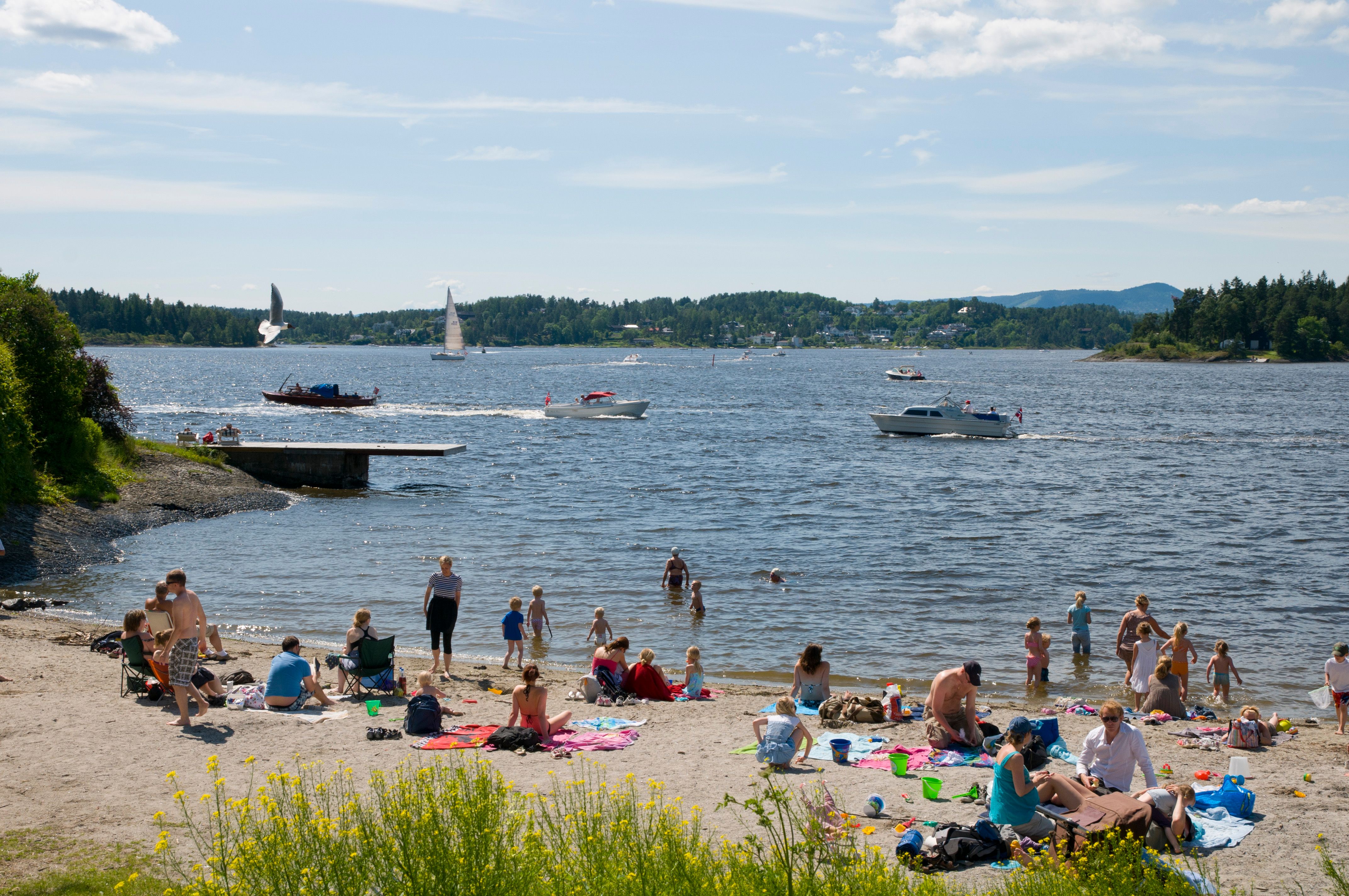 Sunny day at the beaches of Asker and Bærum