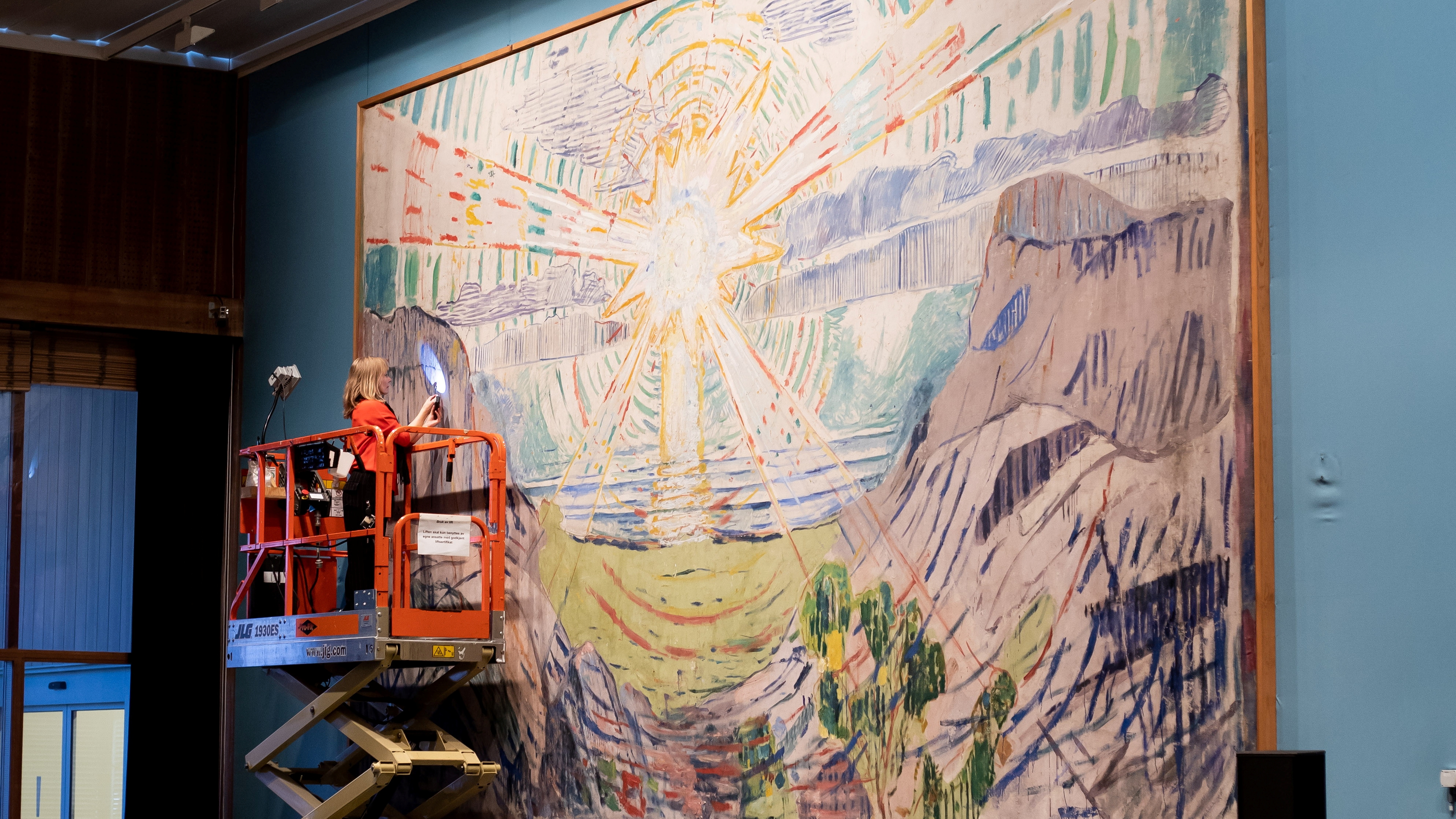 The large painting, The Sun by Edvard Munch in Oslo, Eastern Norway