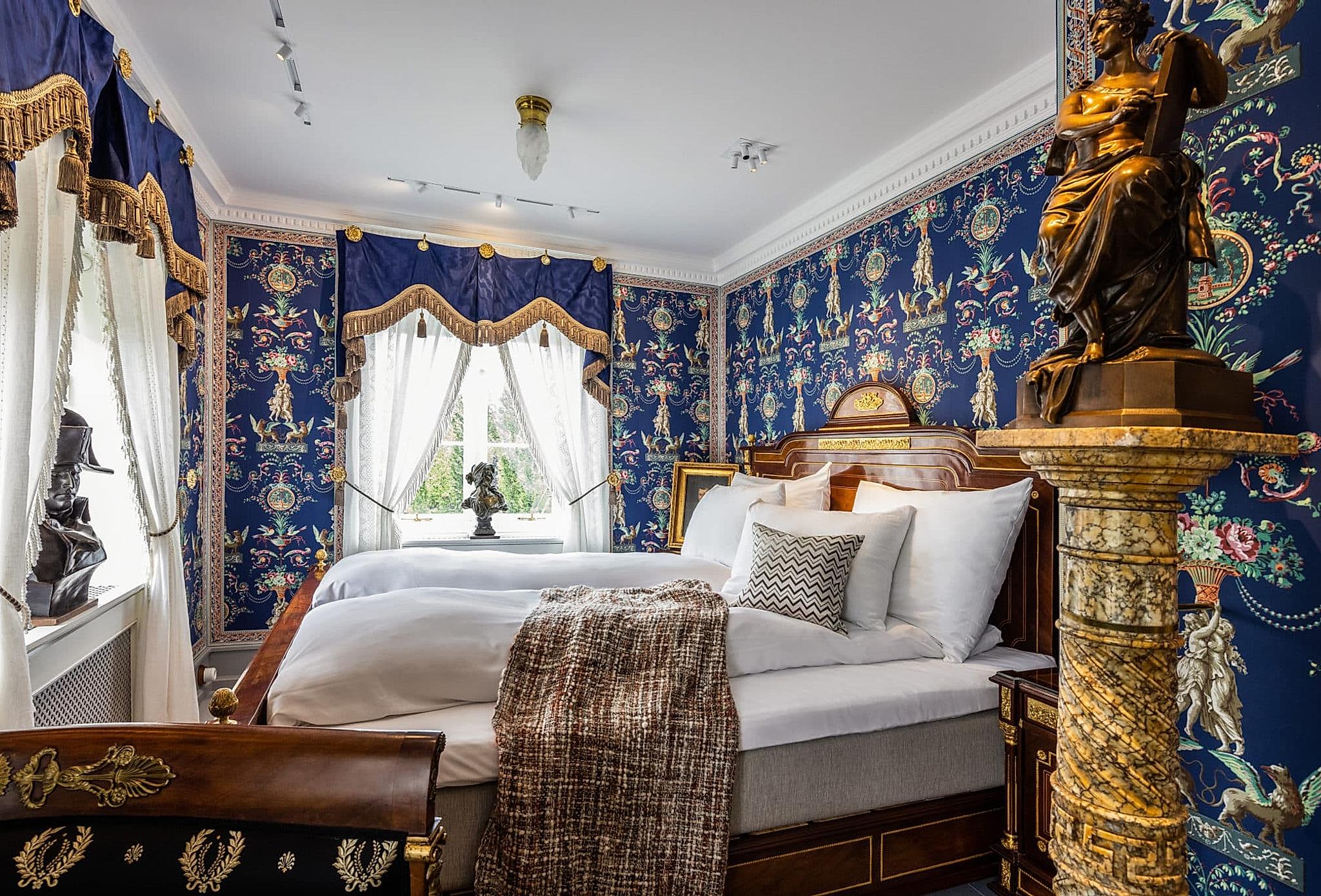 Bedroom at The cultural destination Ramme, in Hvitsten