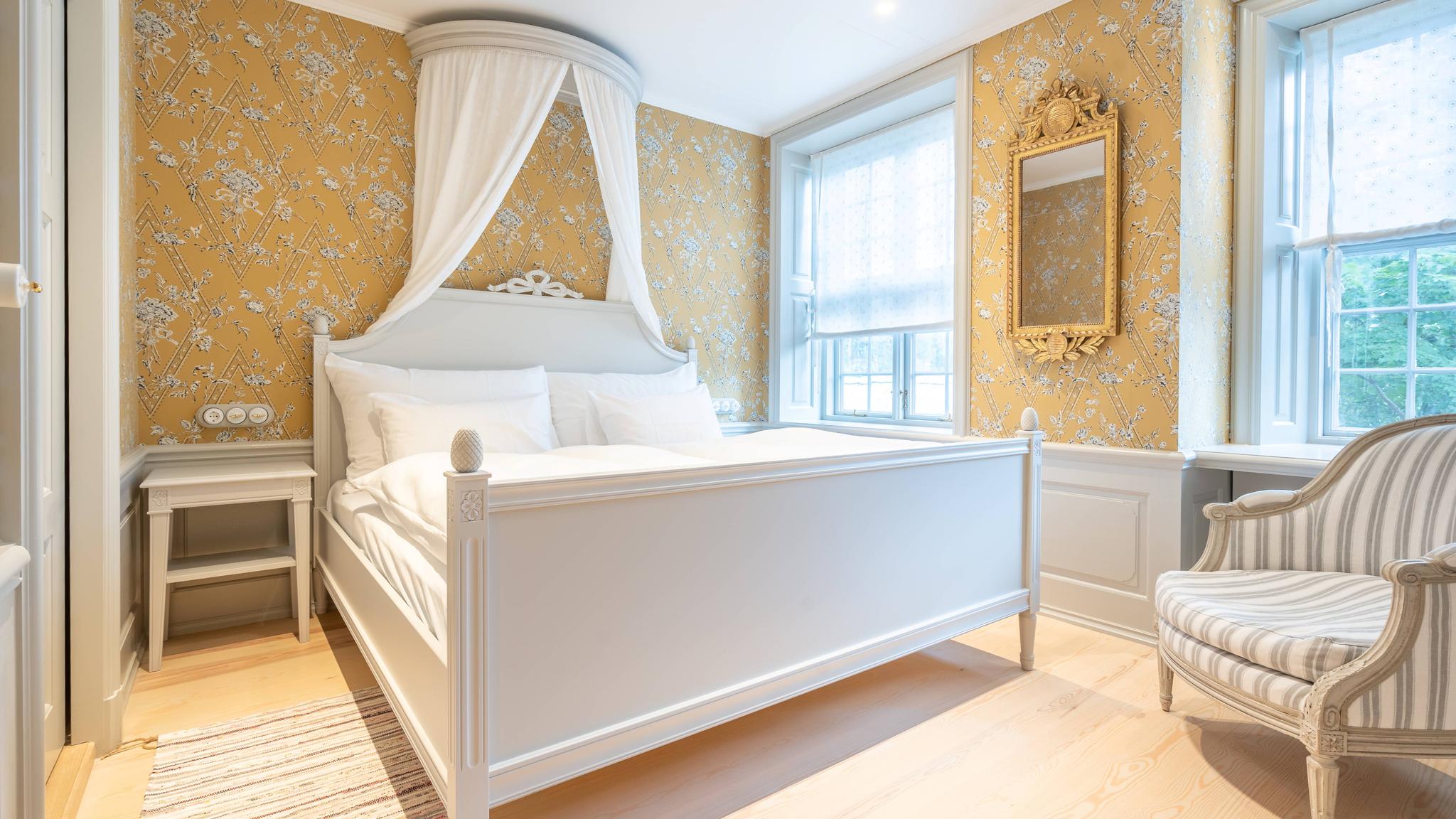 A luxurious room at the Ramme Fjordhotell near Hvitsten in Eastern Norway