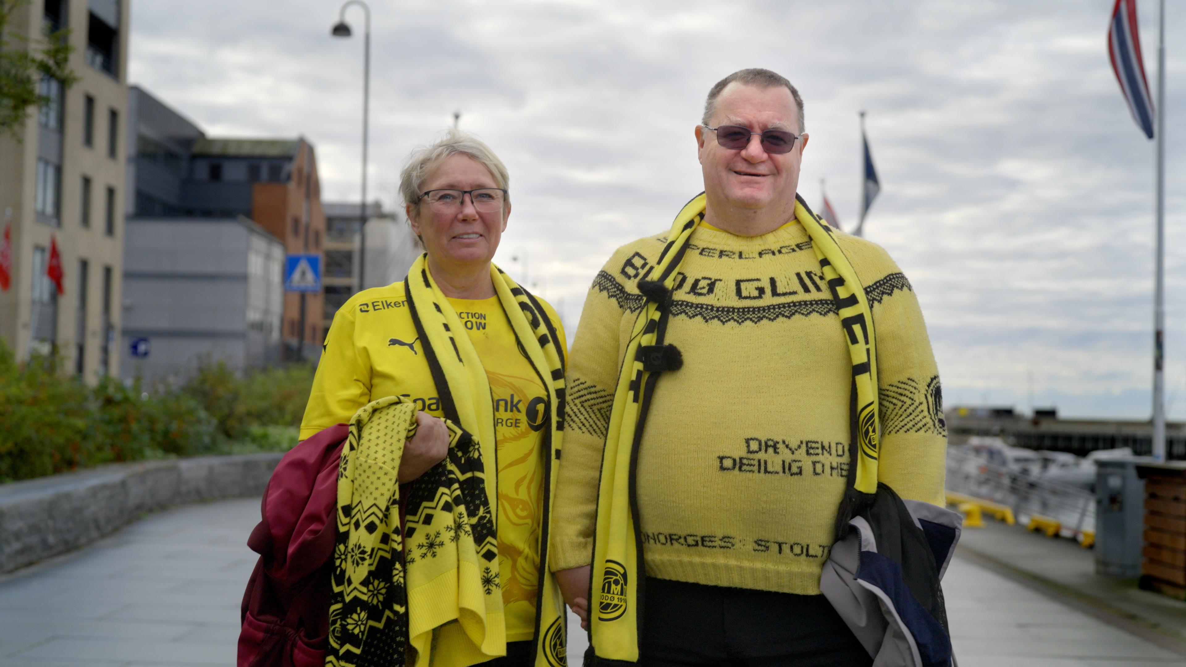 Bodø/Glimt fans in the Bodø city centre, Northern Norway