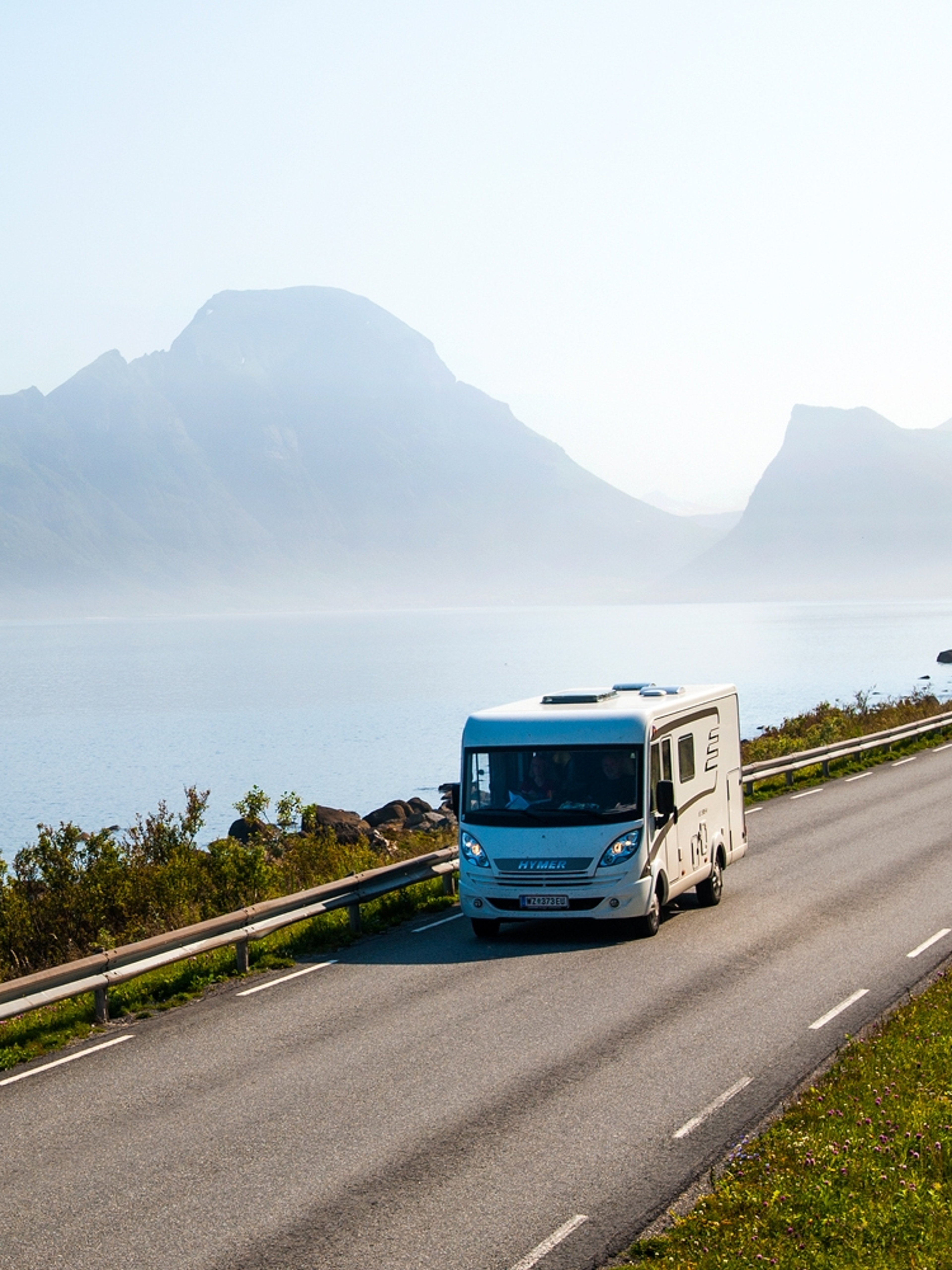 A motorhome on Kystriksveien - the coastal route through Trøndelag and Northern Norway