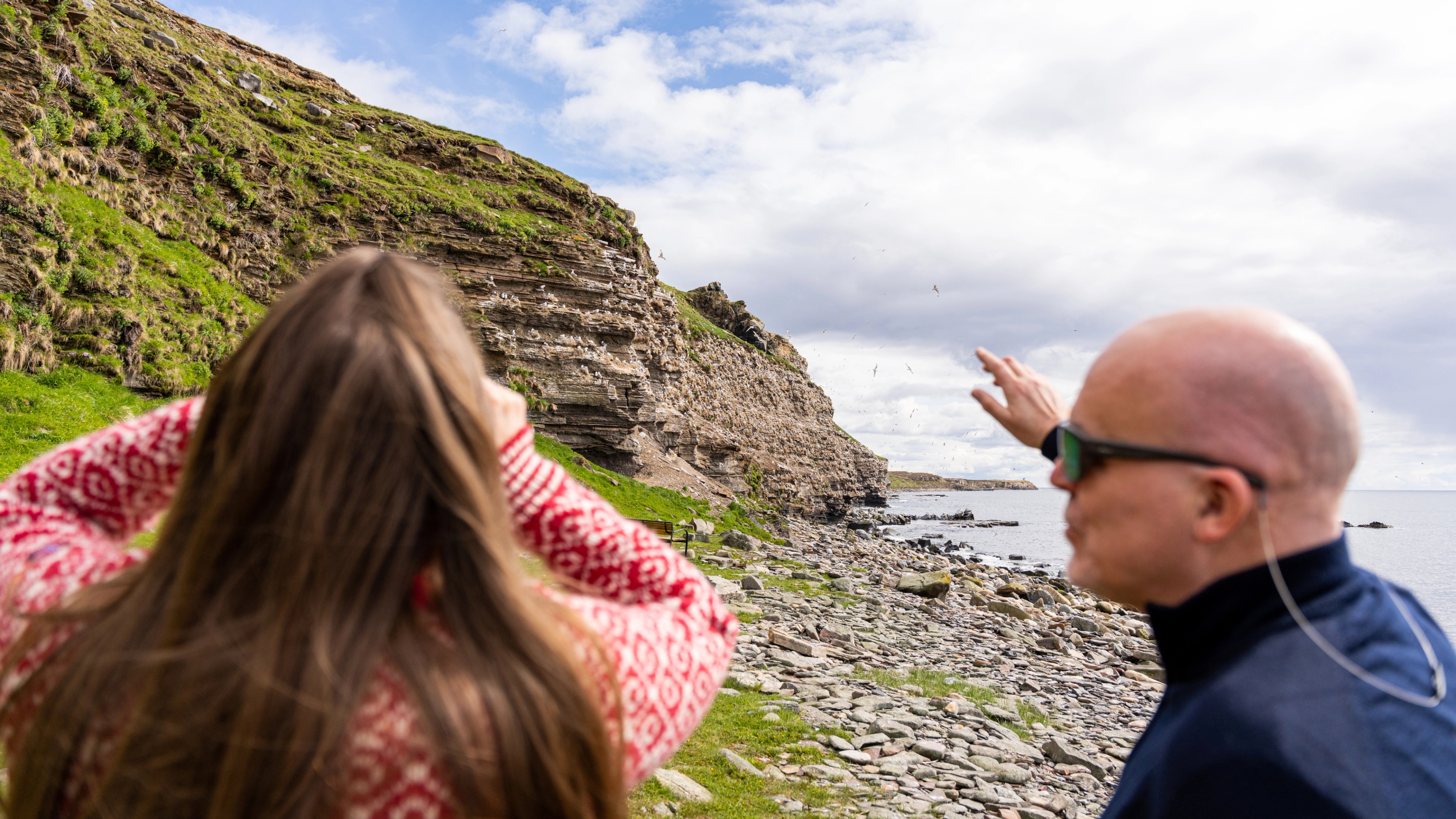 People birdwatching at Ekkerøy in Varanger, Northern Norway
