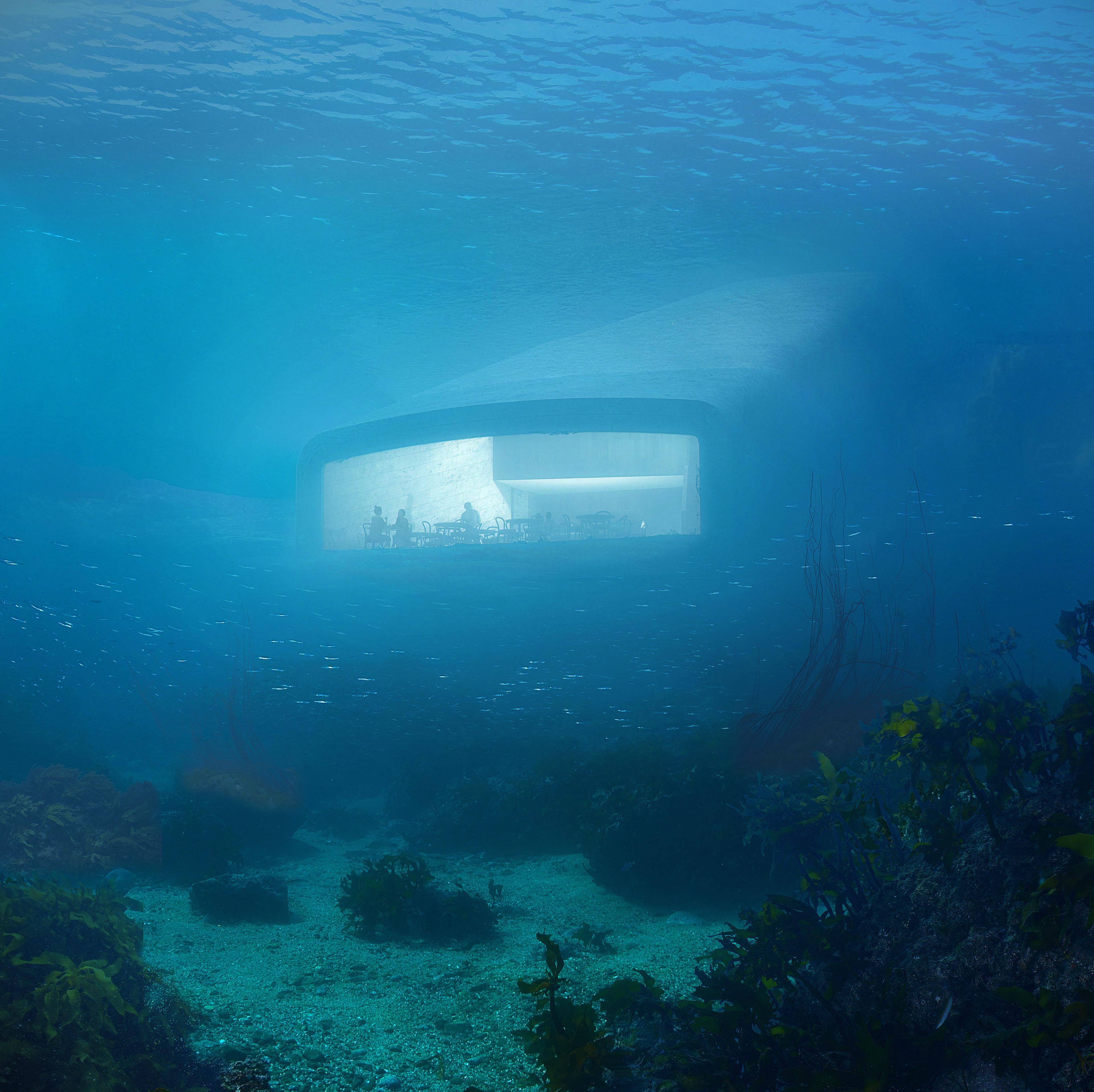 The underwater restaurant Under in Lindesnes, Southern Norway from the outside.