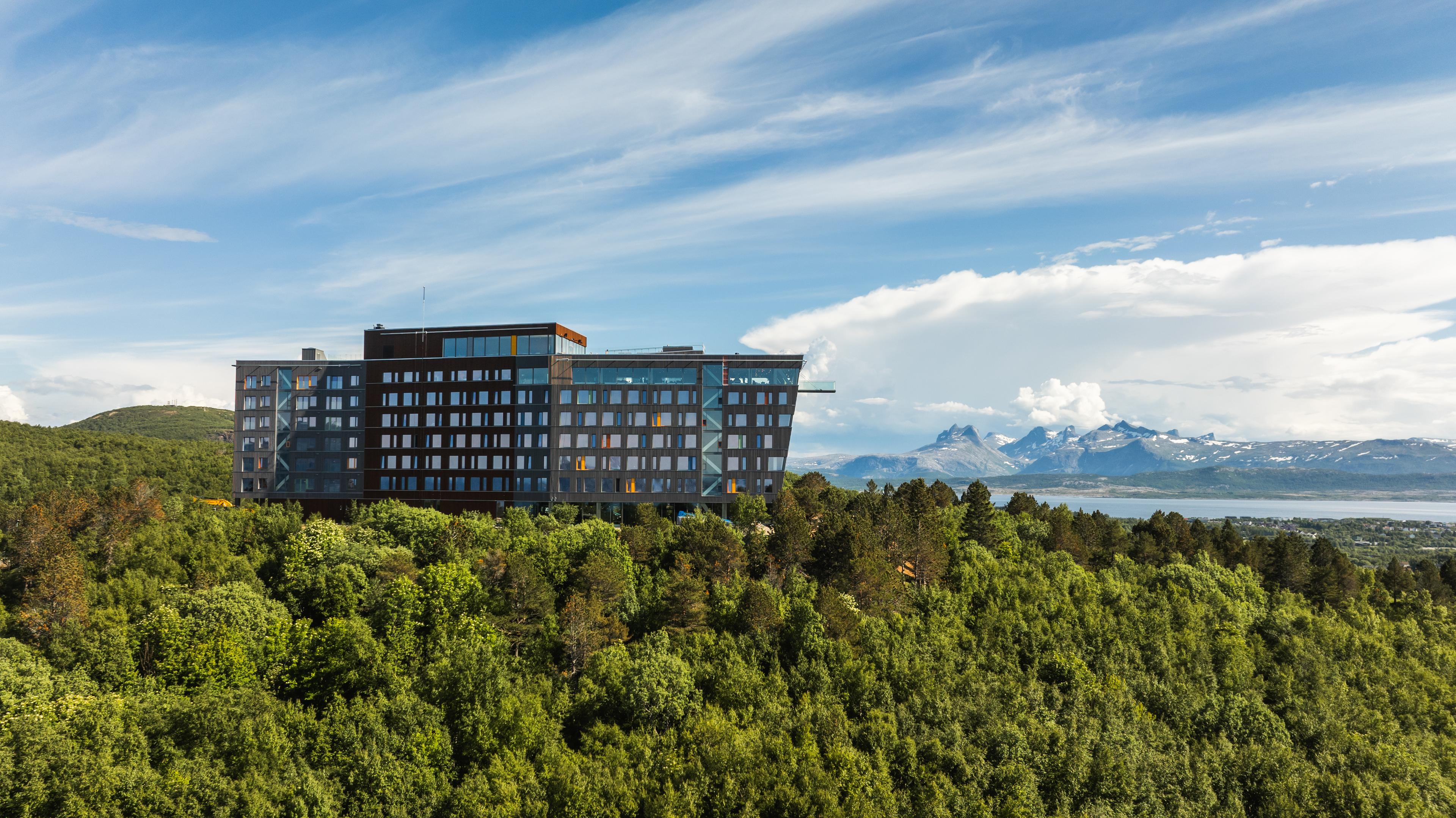 Facade of Wood Hotel Bodø in Bodø