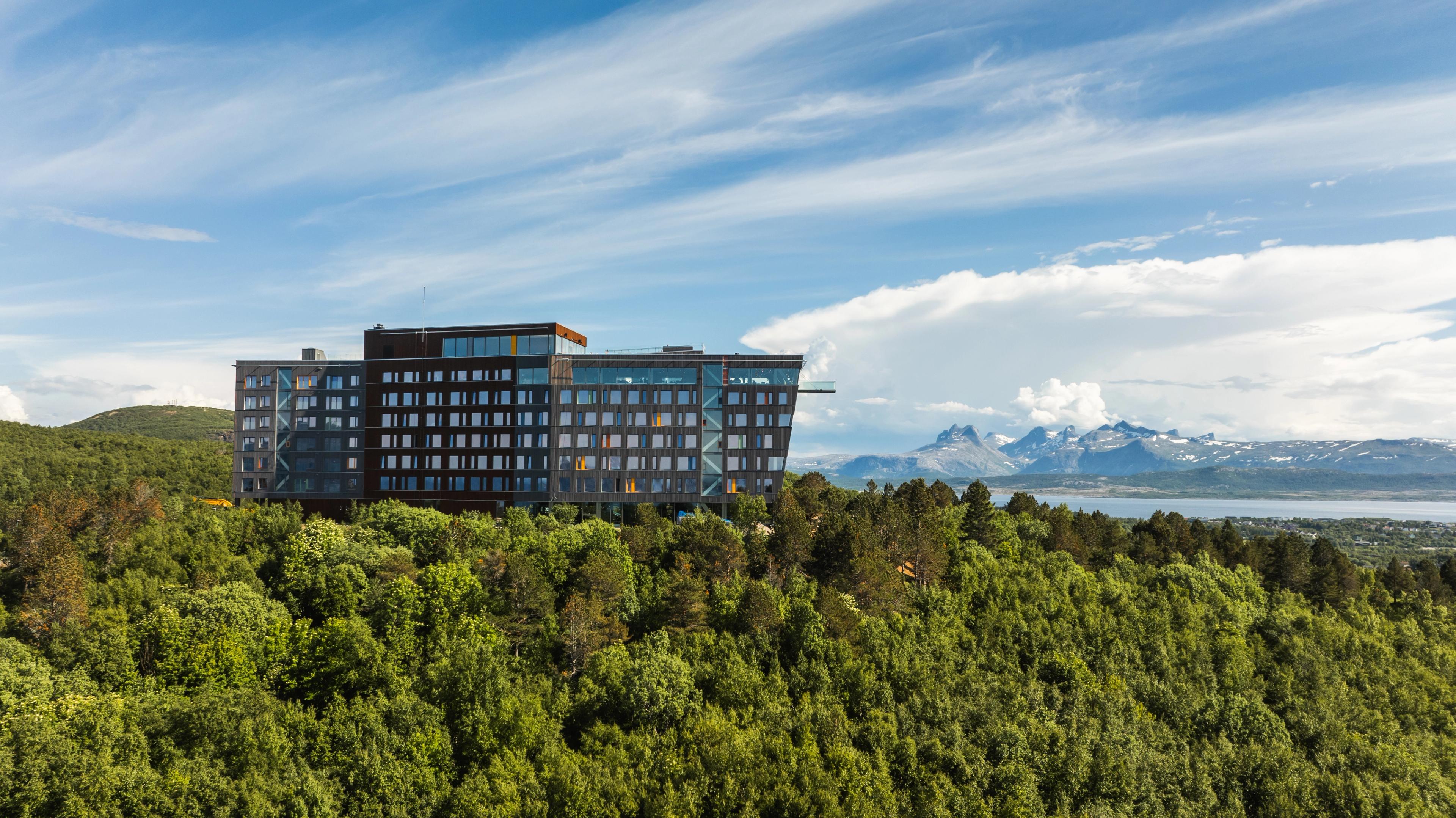 Facade of Wood Hotel Bodø in Bodø