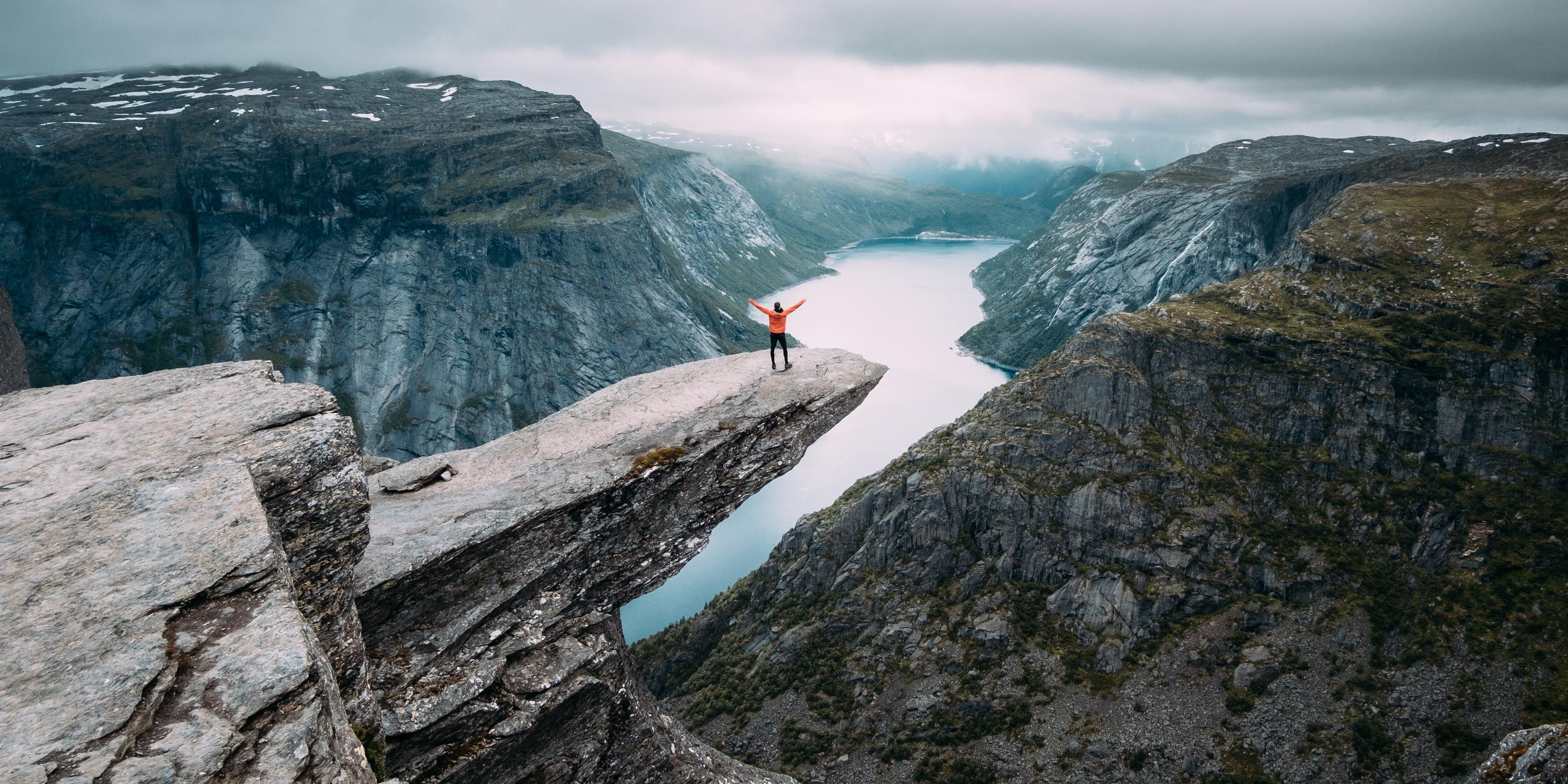 Hiking Trolltunga in Fjord Norway