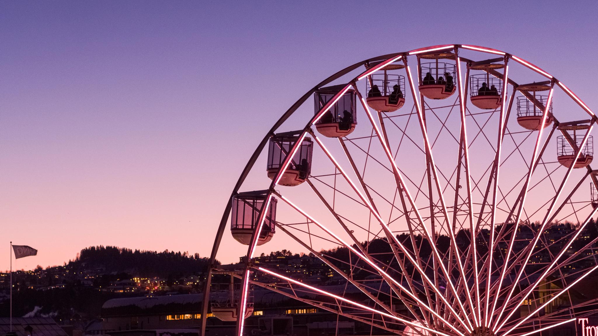 The Ferris wheel at the Christmas market in Trondheim, Trøndelag, Norge.