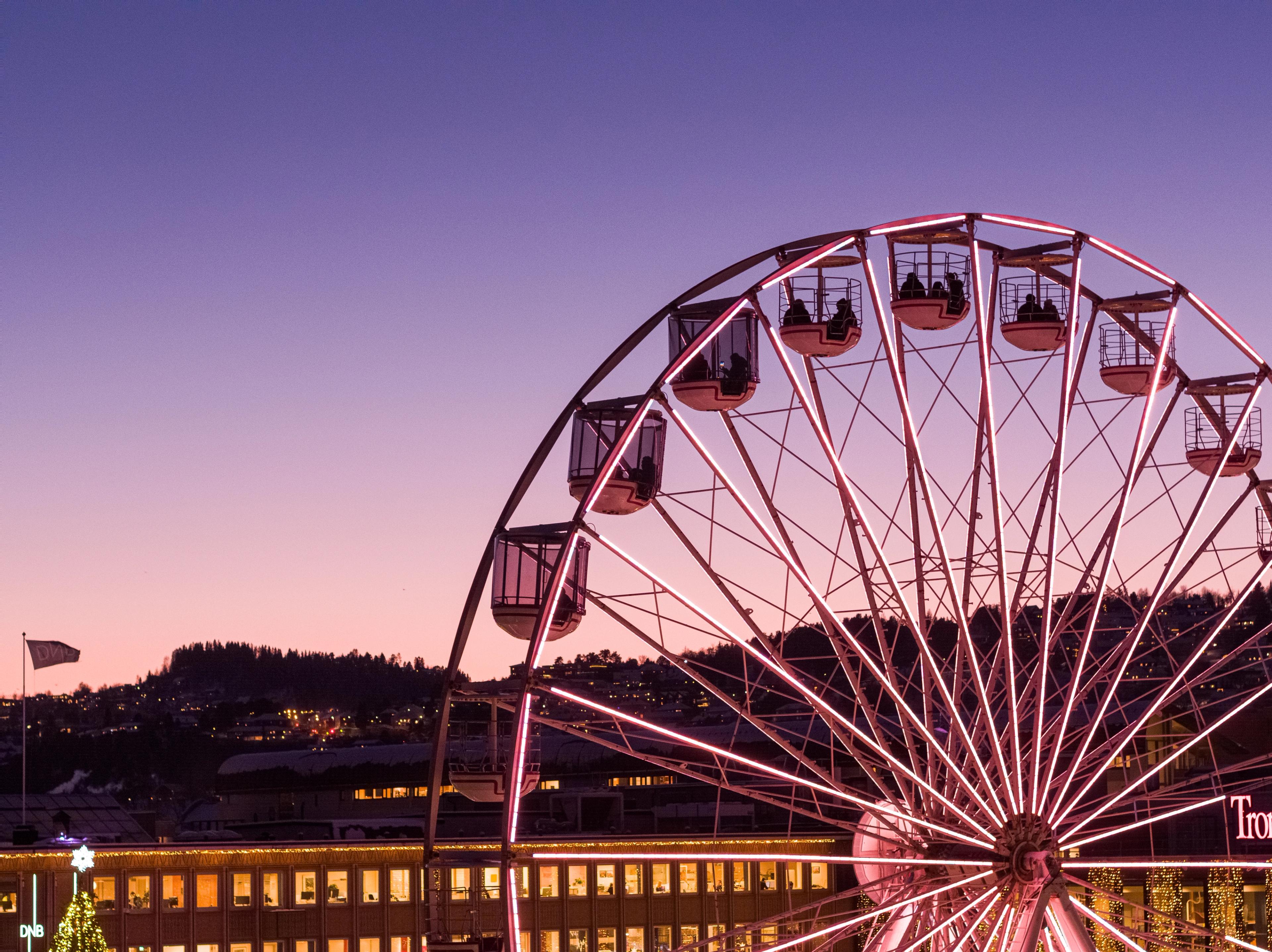The Ferris wheel at the Christmas market in Trondheim, Trøndelag, Norge.