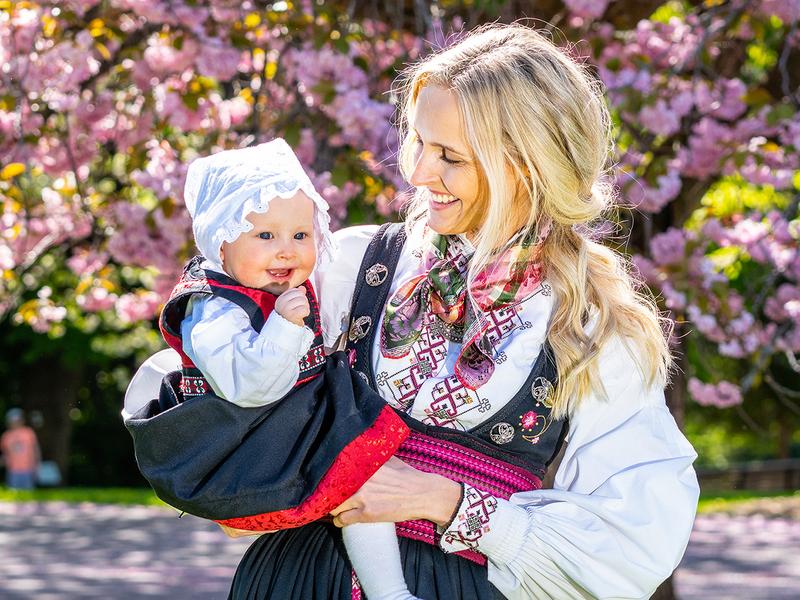 Mother and child in bunad at Norway’s national day