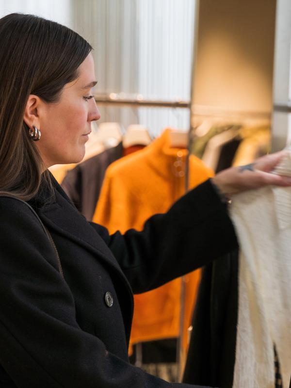 Ida Elise Eide Einarsdottir shopping at Holzweiler in Oslo
