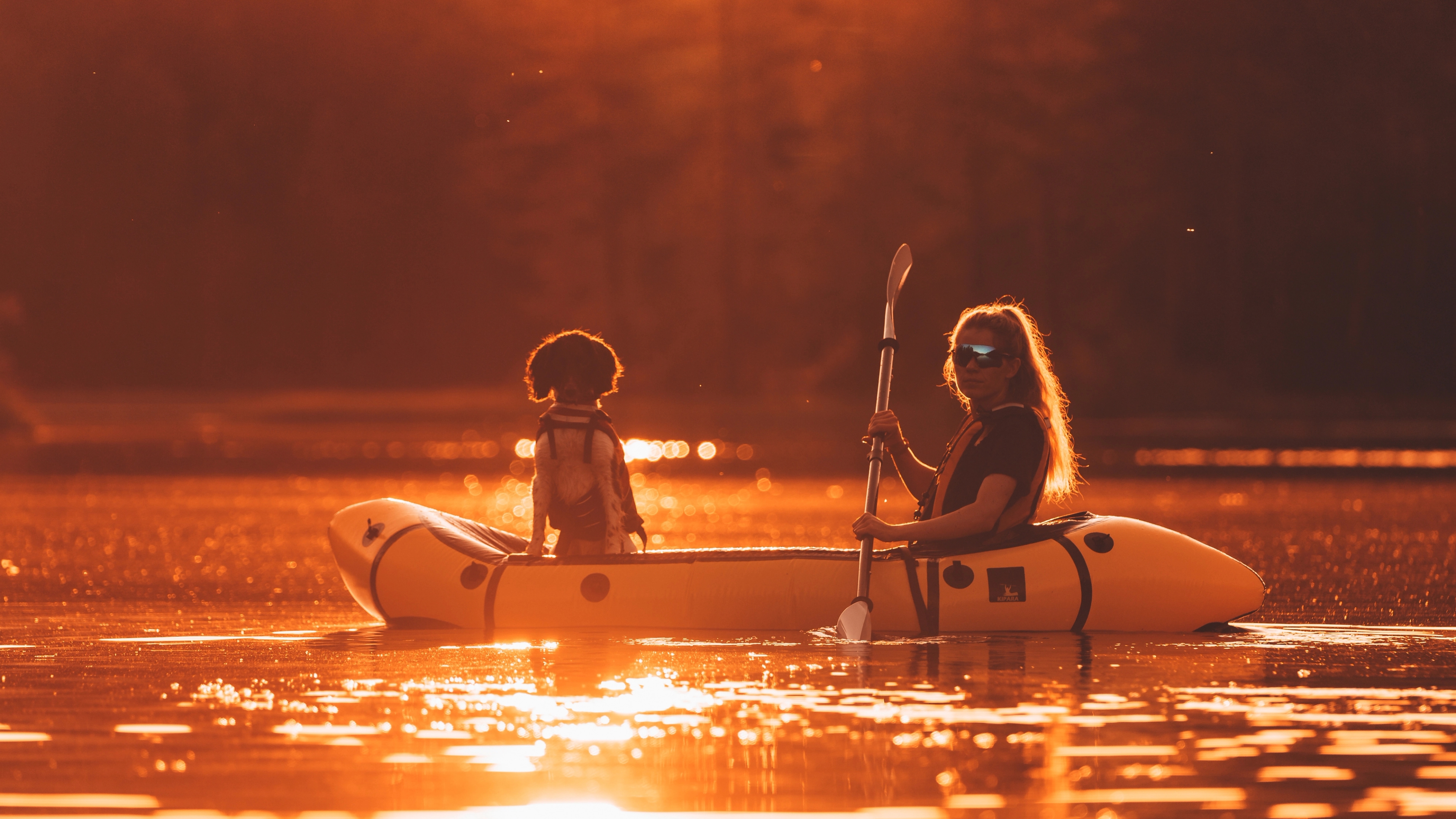 Canoeing with a dog in Majordammen in Drammen, Eastern Norway
