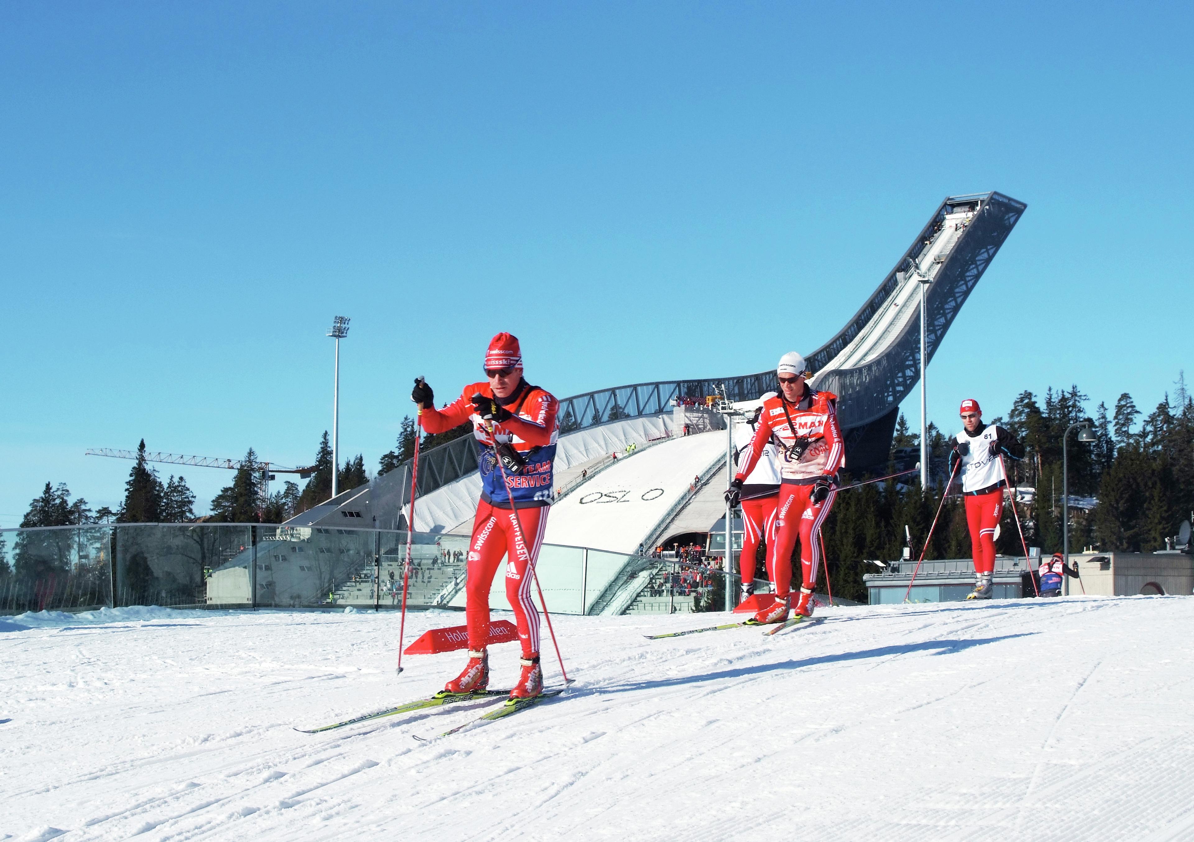 Skiers at Holmenkollen