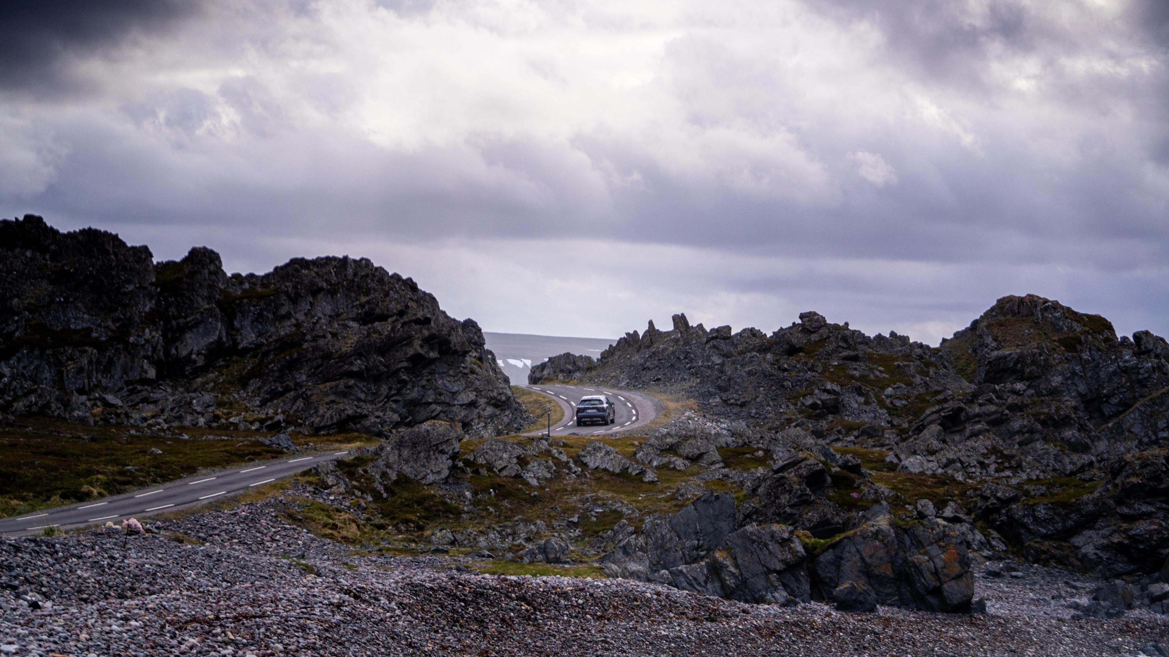 Scenic route Varanger towards Hamningberg, Northern Norway.