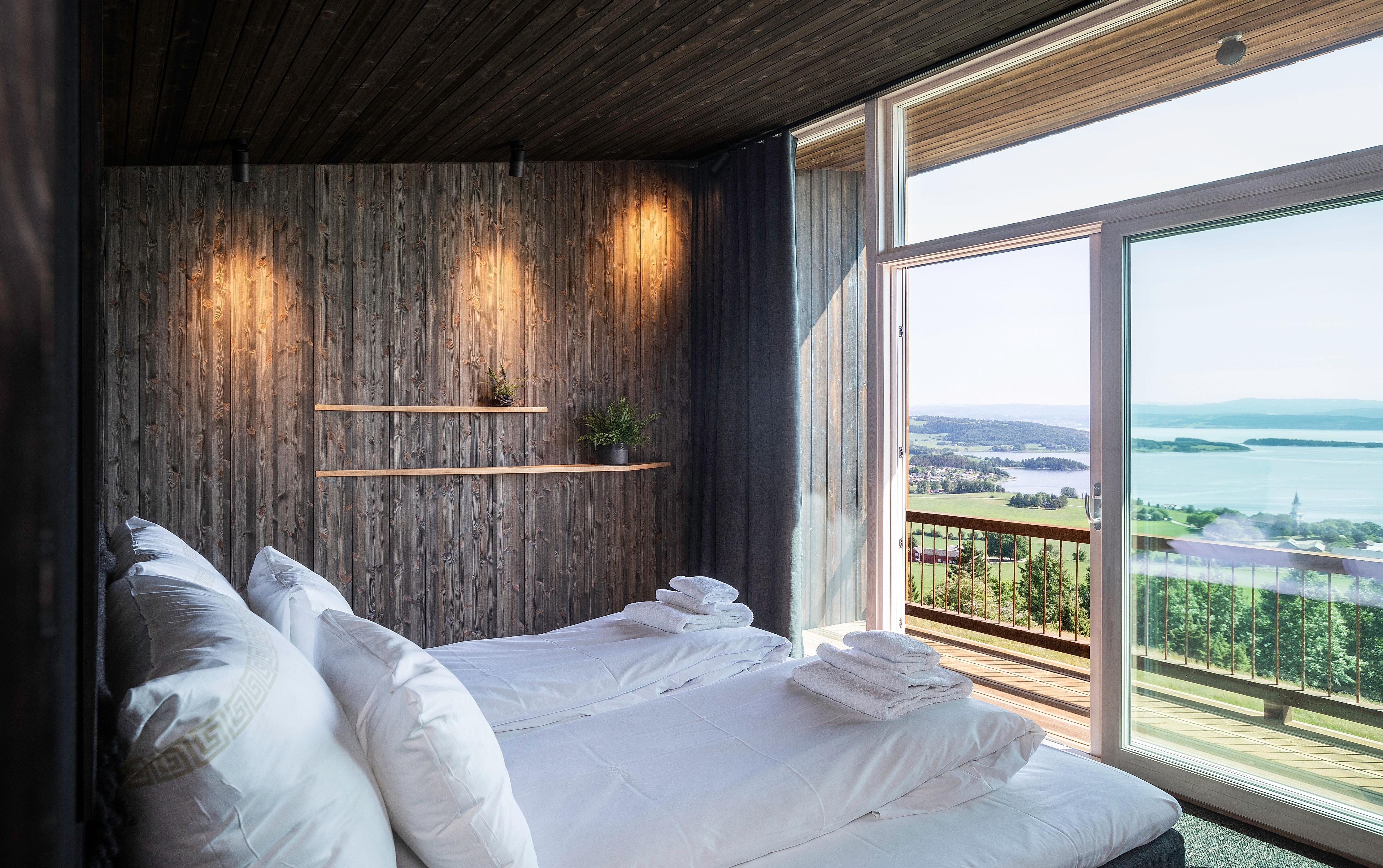 Fantastisk utsikt fra Øyna kulturlandskapshotell på Inderøy