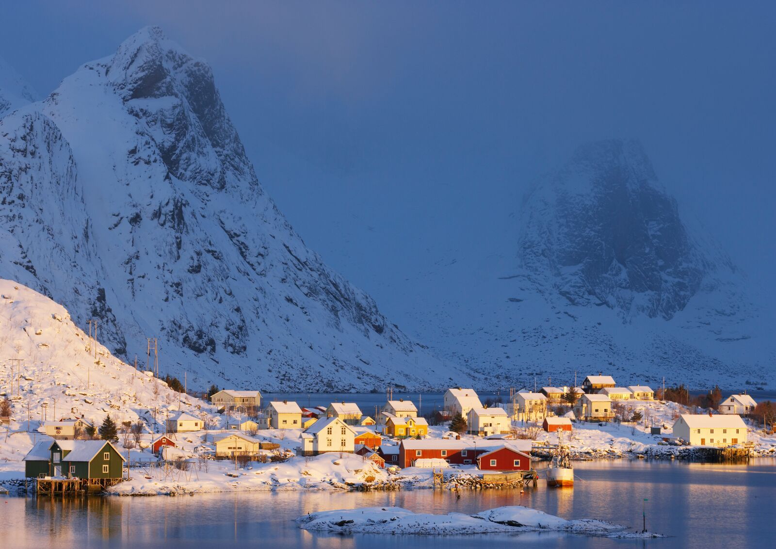 The fishing village of Reine in winter, Northern Norway