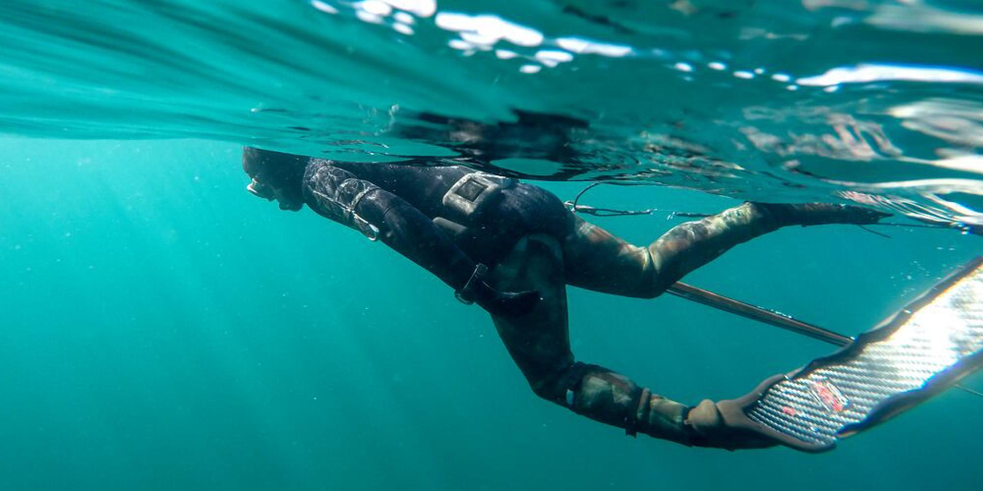 Man scuba diving in the sea
