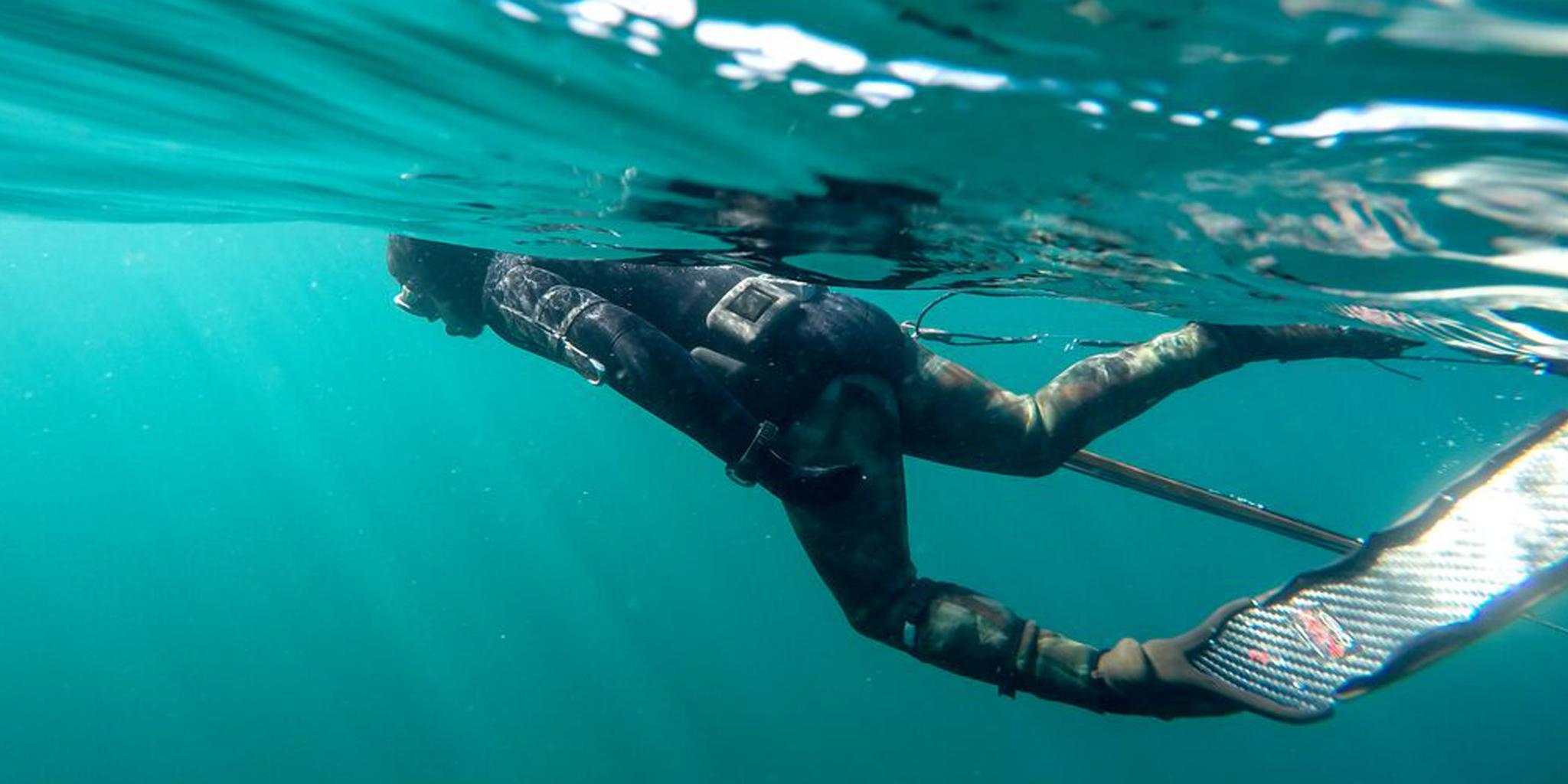Man scuba diving in the sea
