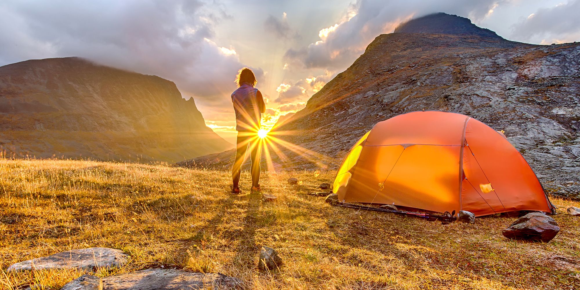 Setting sun in the Hardangervidda national park