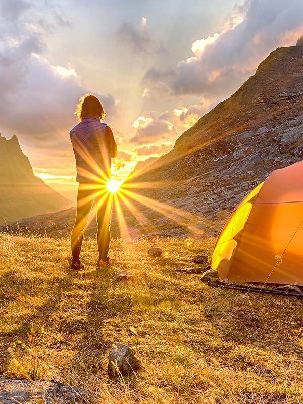 Setting sun in the Hardangervidda national park