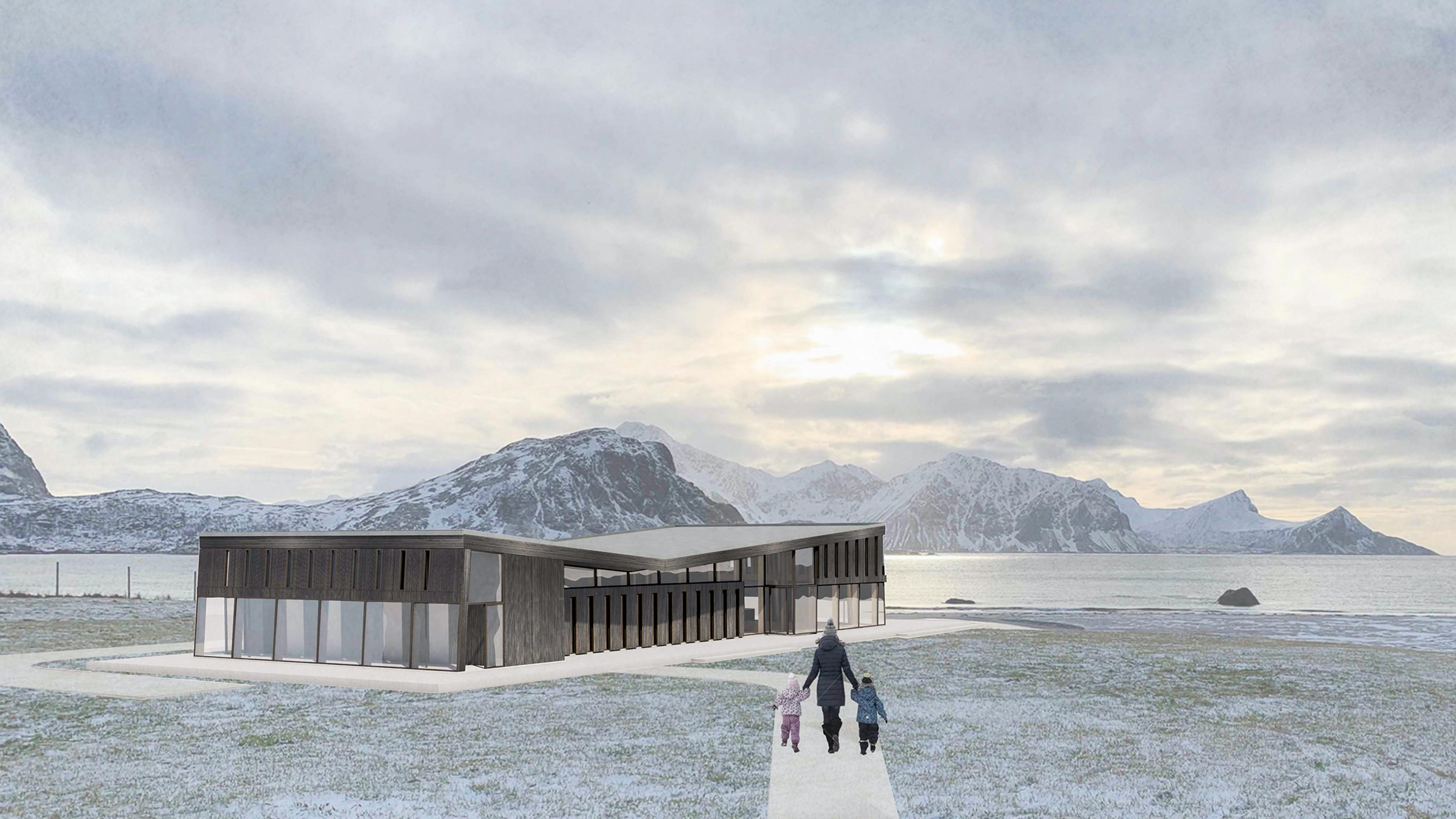 New service building at Hauklandstranda, Lofoten